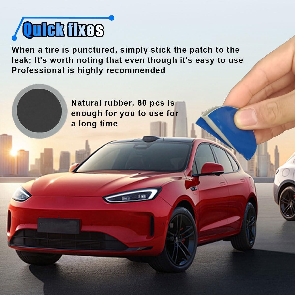 Kit de 80 Parches de Reparación de Neumáticos LHDOS 58mm