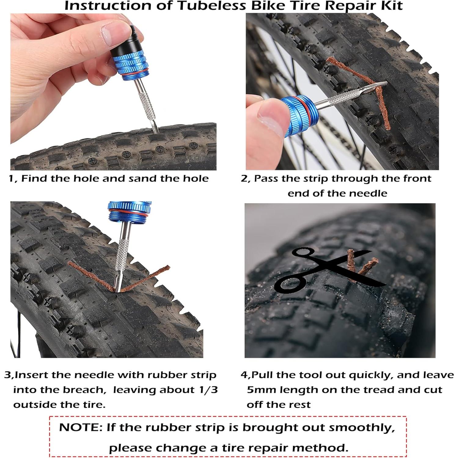 Kit de Reparación Neumáticos Tubeless RRK con Jeringa y Herramientas