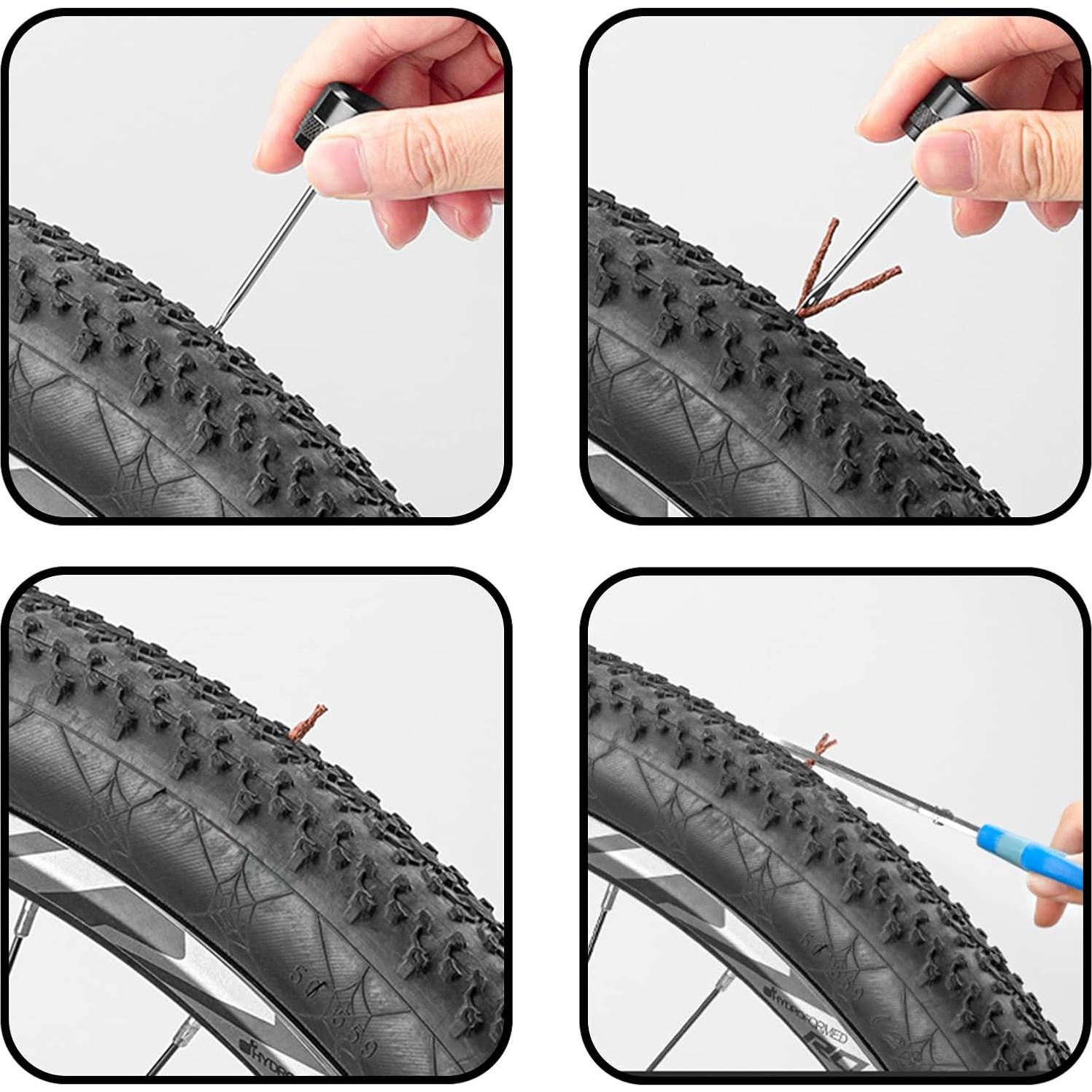 Kit de Reparación Neumáticos Tubeless ATEN WXGJ-16 - 5 Bacon y 5 Tiras Negras