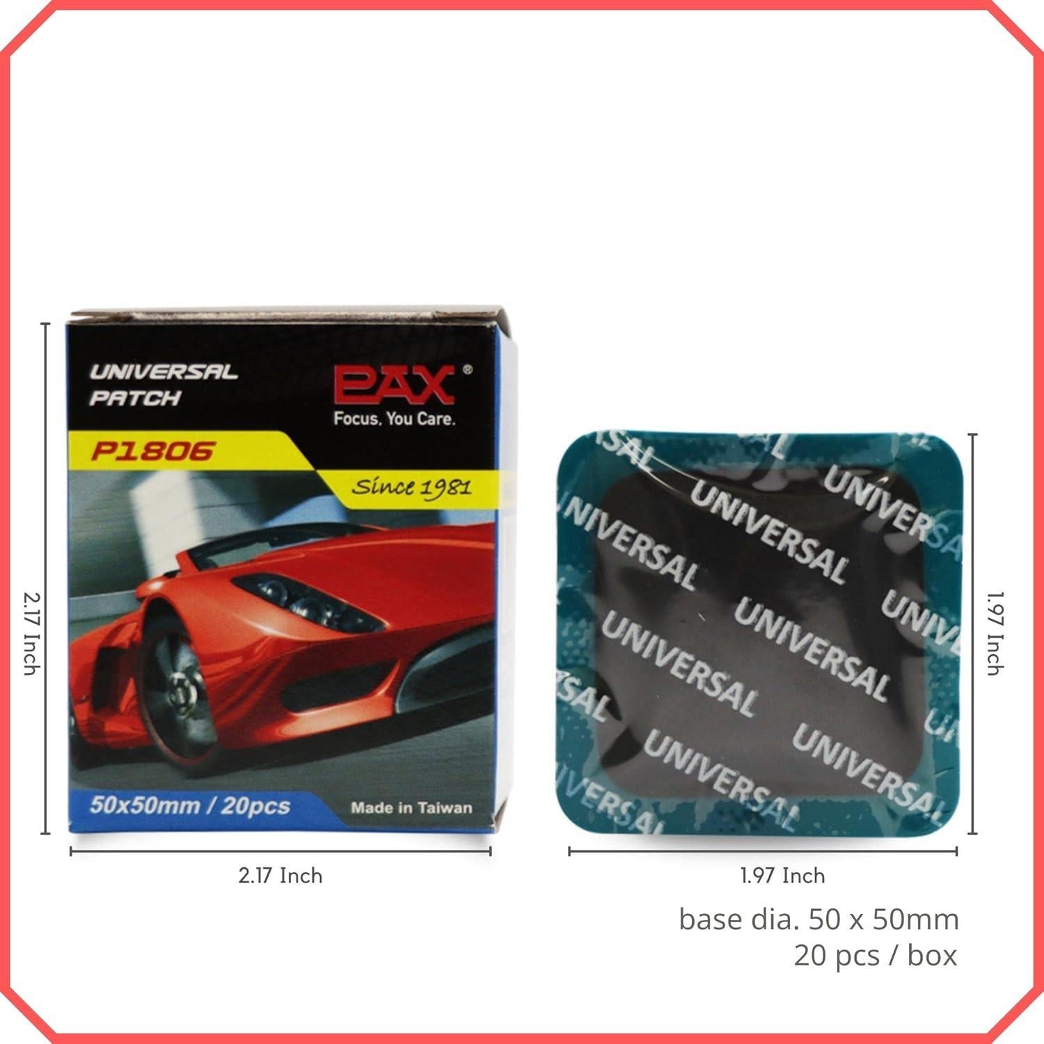 Parches de Reparación PAX 20 Pcs 50x50mm para Neumáticos