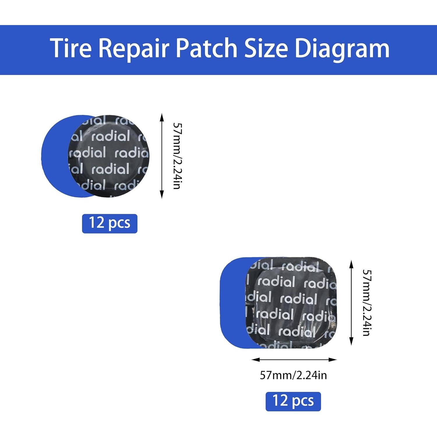 Kit de Parches para Neumáticos Radiales ZERINT TP-MRS2b 24 pcs