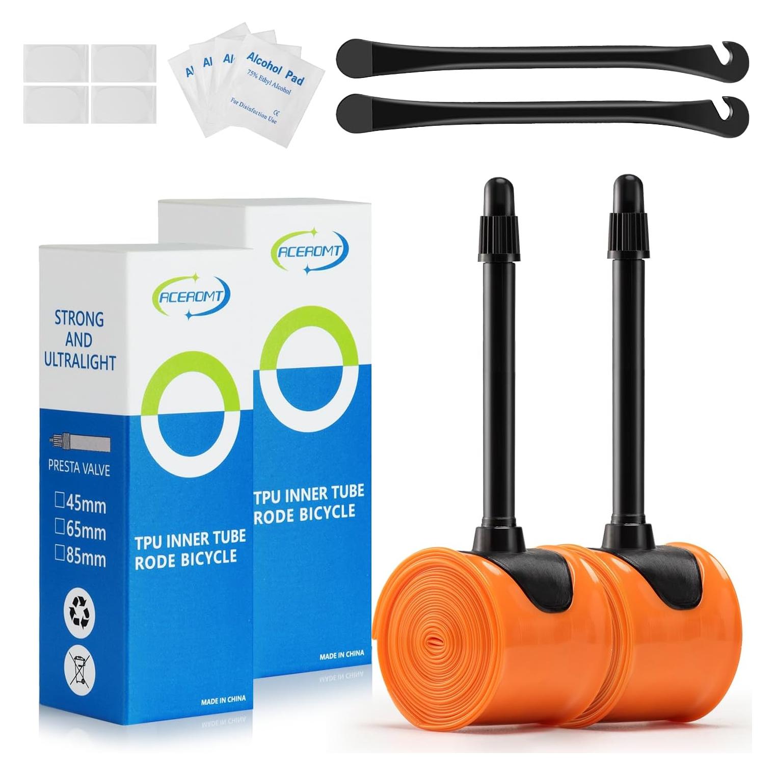 Tubo Interno TPU ACEROMT 700c x 18-32c con Válvula Presta 85mm