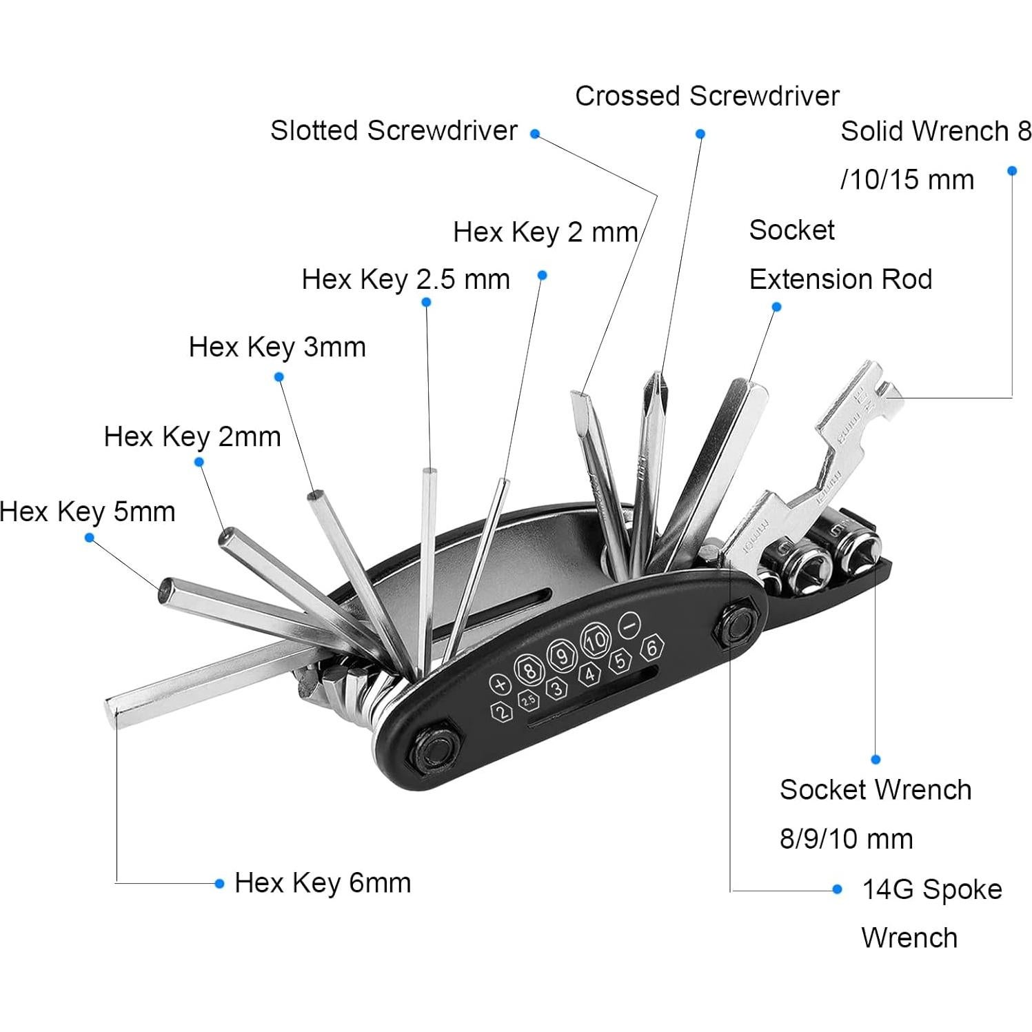 Kit de Herramientas para Bicicletas EDIONS - 16 Piezas