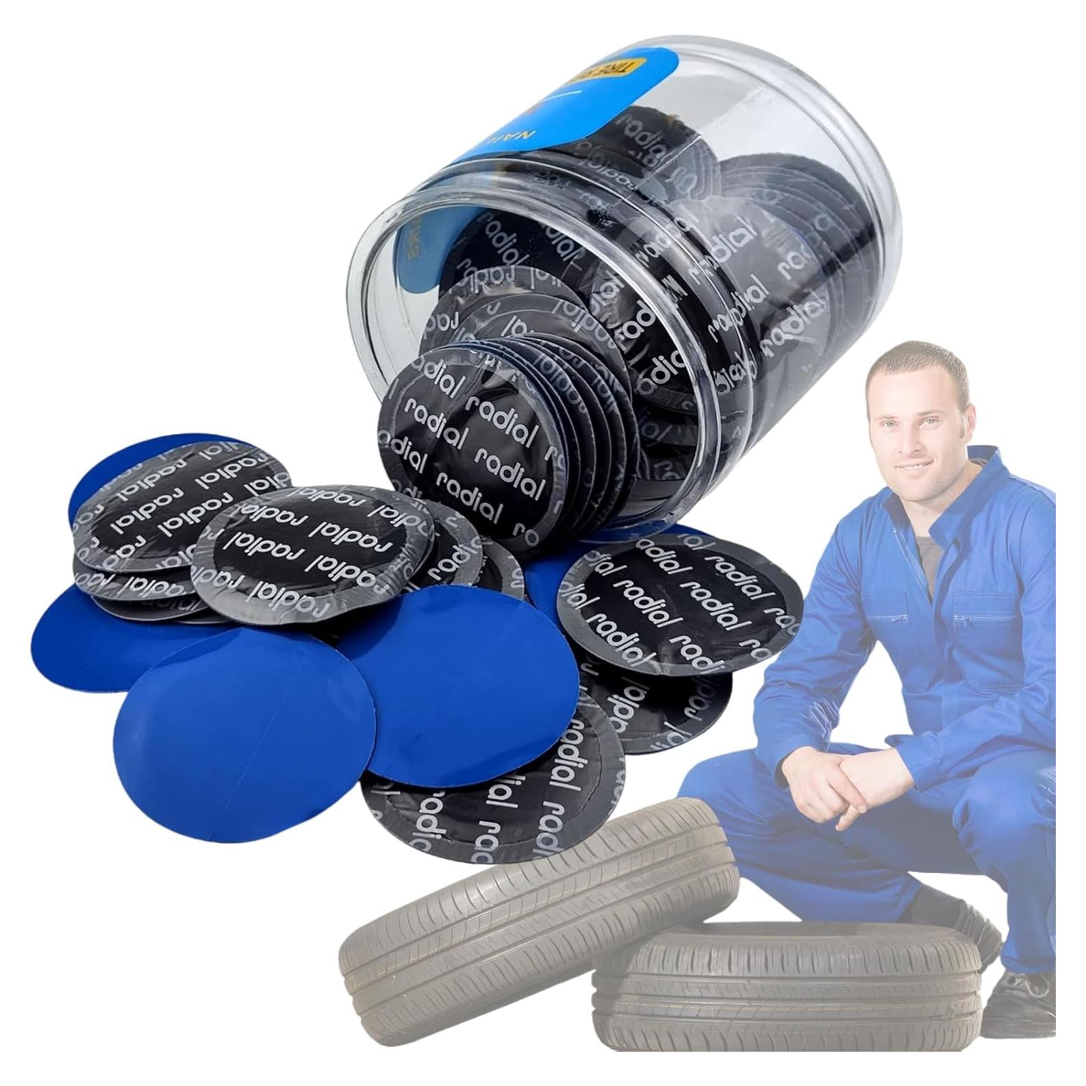 Kit de Reparación de Neumáticos Planos 80PCS HuGuWdy 58MM