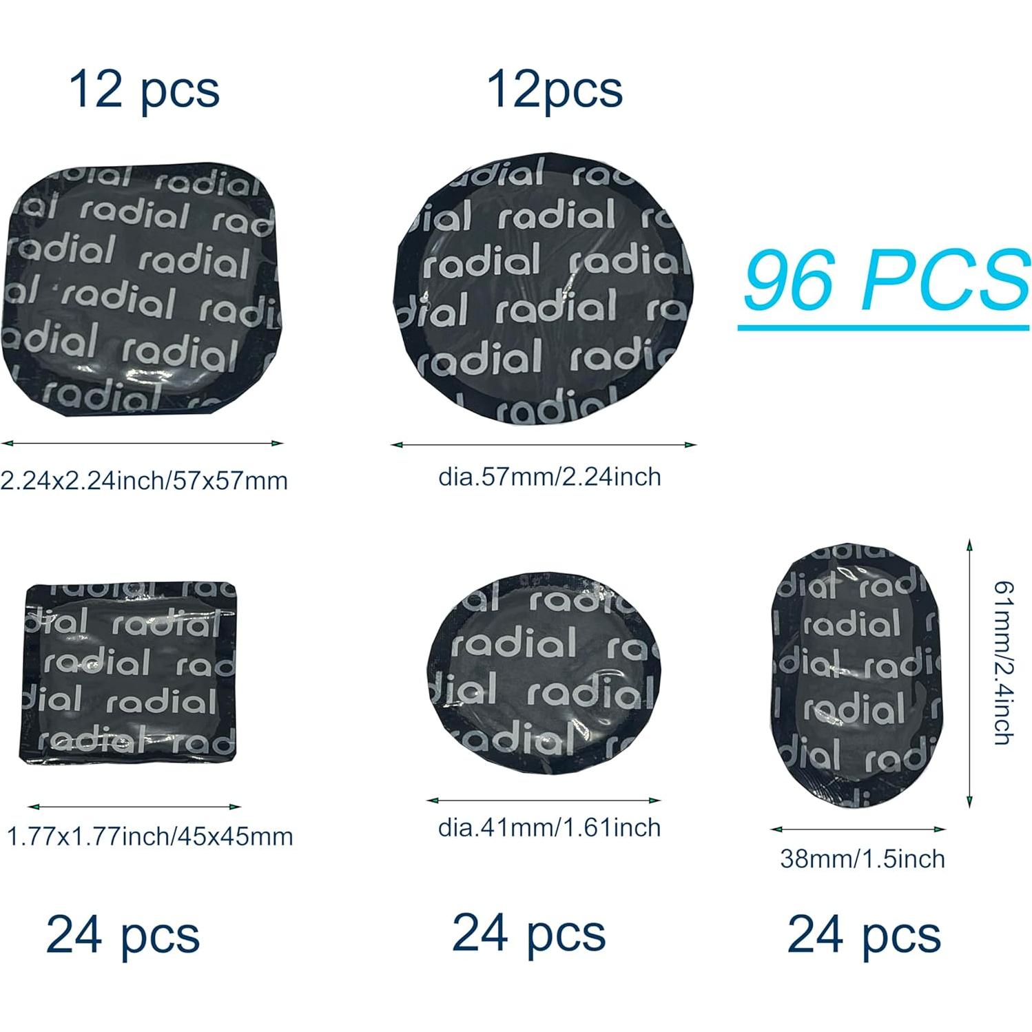 Kit de Parches de Neumáticos ZERINT TP-MRSV5 96 Pcs