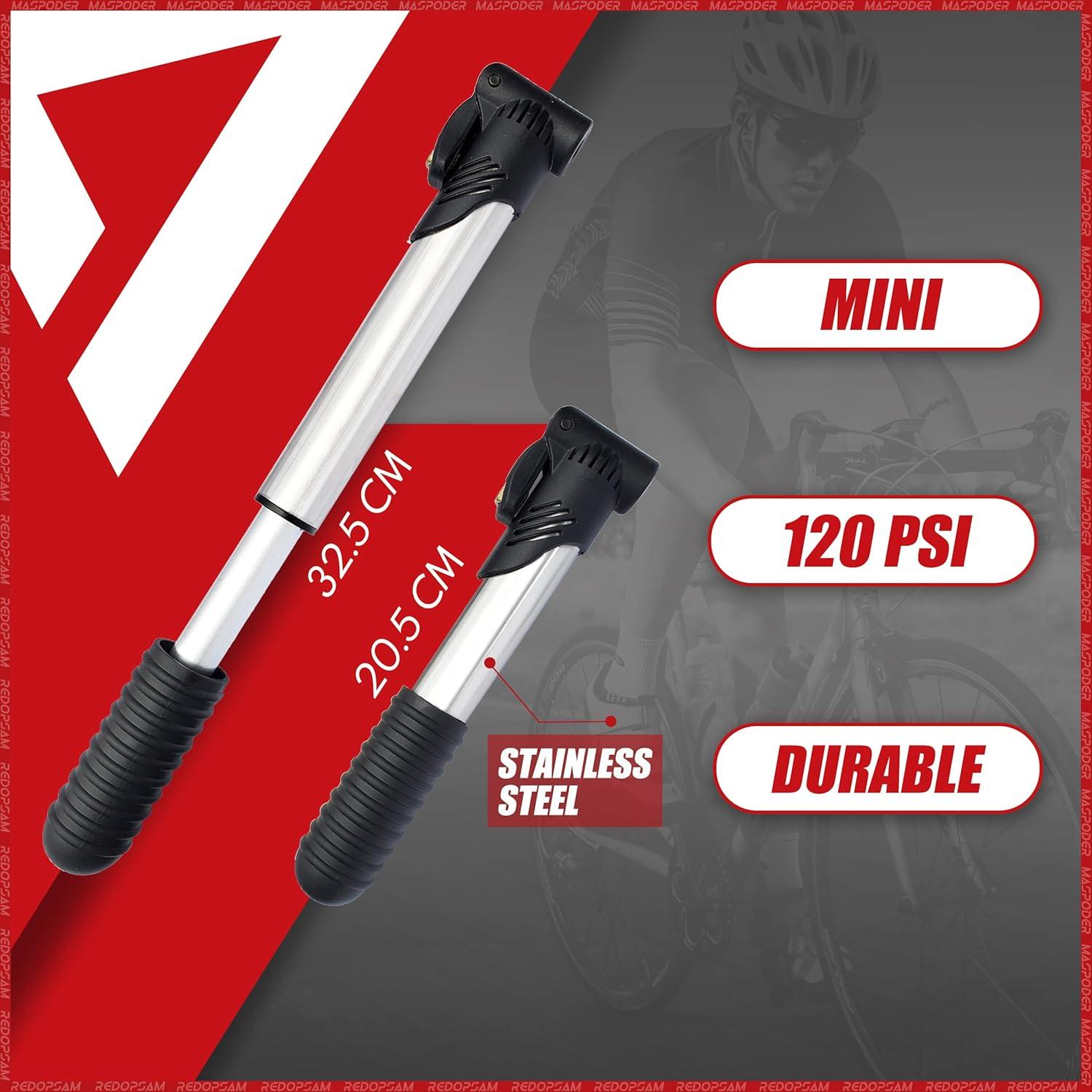 Kit de Reparación de Bicicleta MASPODER con Bomba y Multiherramienta