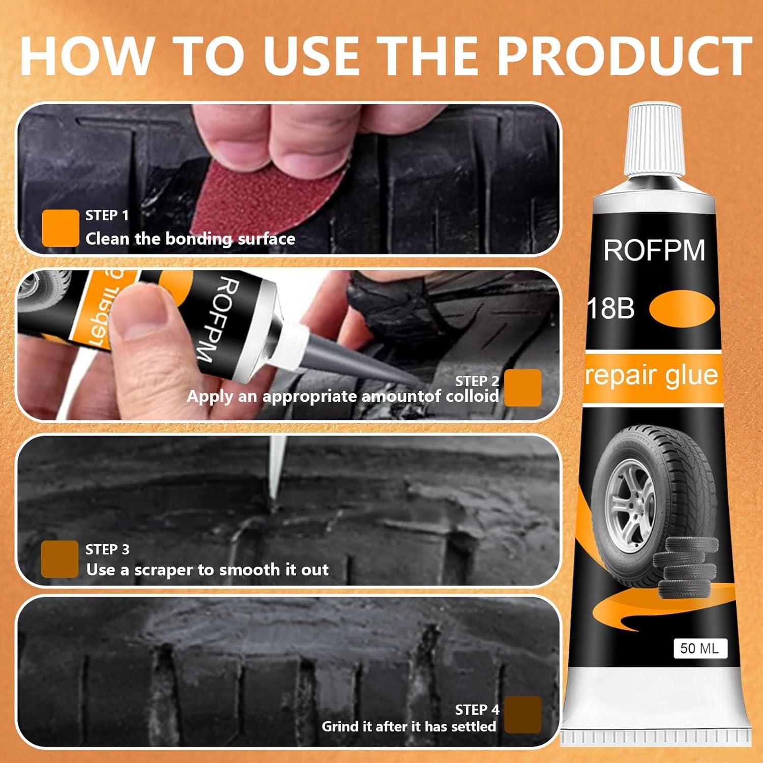 Kit de Reparación de Neumáticos ROFPM - 2 Botellas de Pegamento