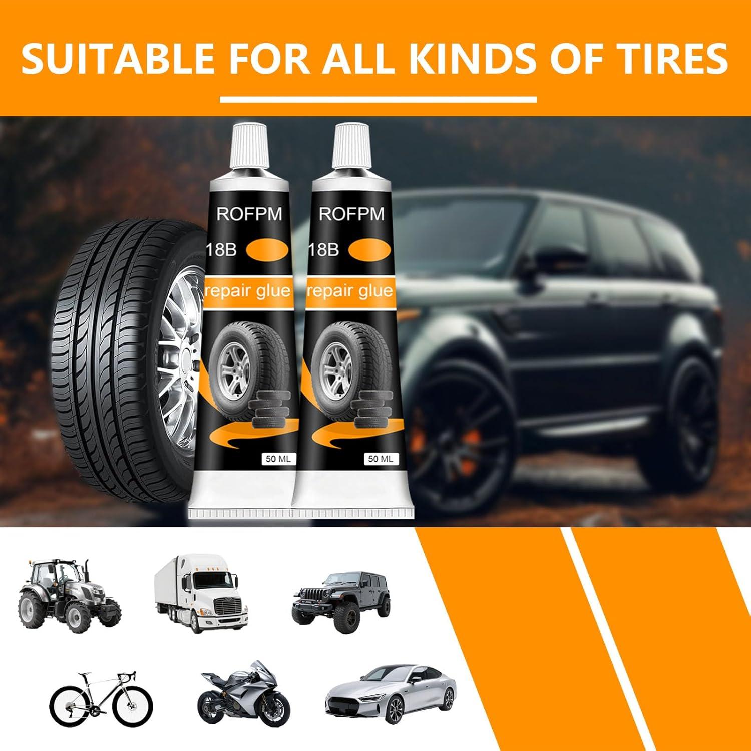 Kit de Reparación de Neumáticos ROFPM - 2 Botellas de Pegamento