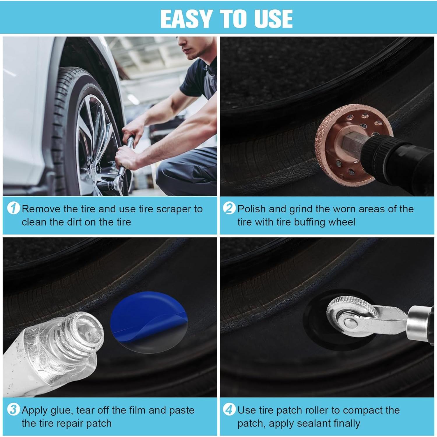 Kit de Parcheo de Neumáticos Wayona 35 Piezas - Reparación Completa