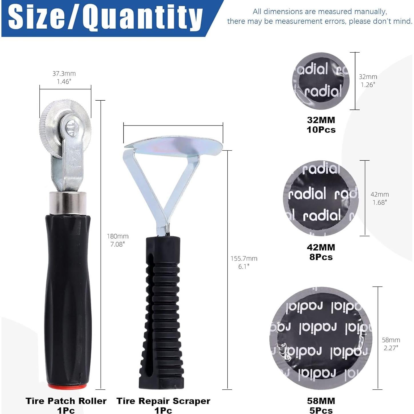 Kit de Herramientas para Reparación de Neumáticos Glarks 25Pcs