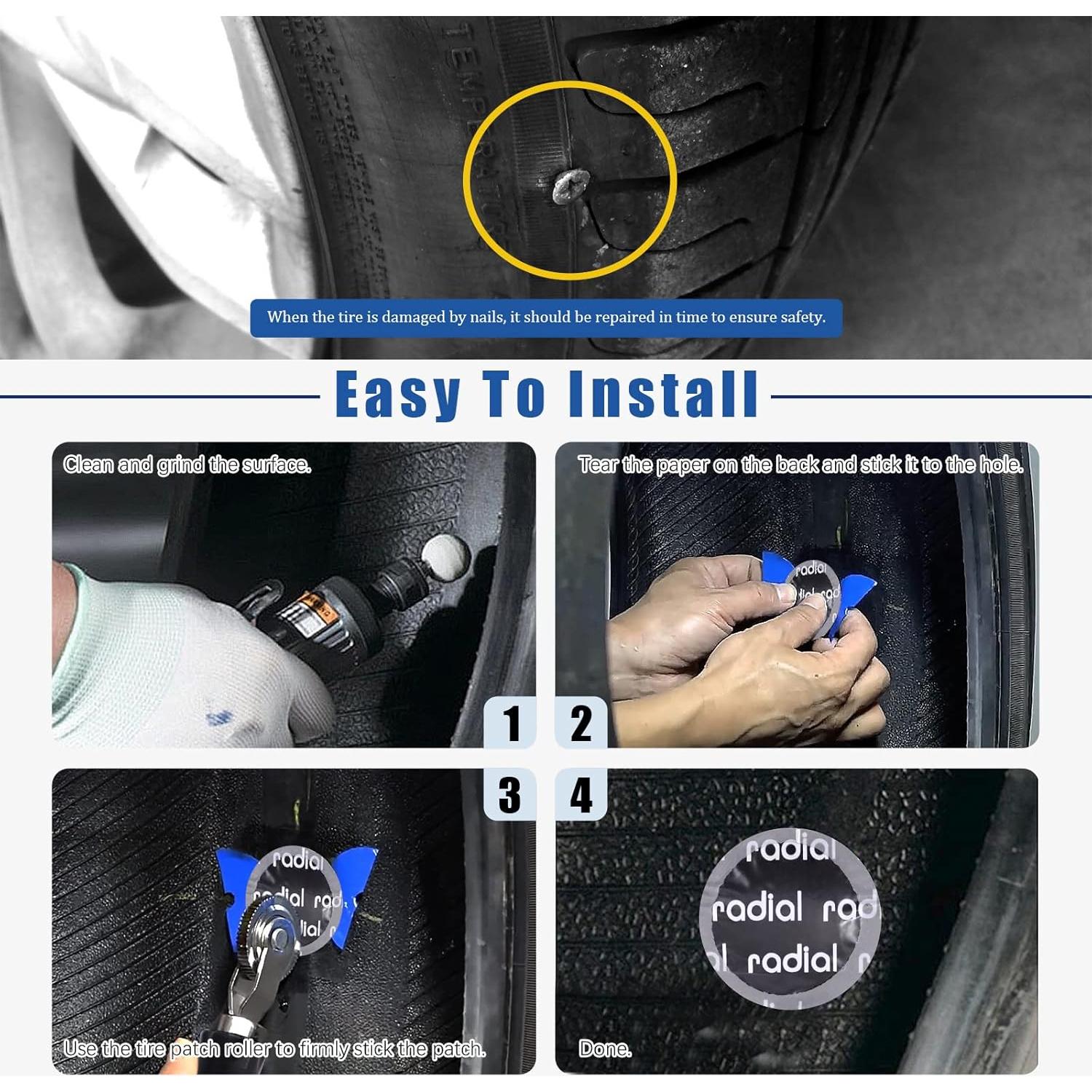 Kit de Herramientas para Reparación de Neumáticos Glarks 25Pcs