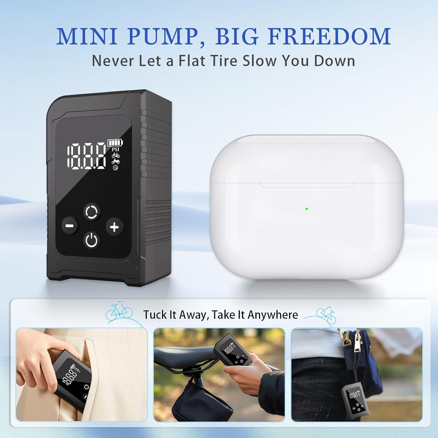 Mini bomba eléctrica MALIHOO BP150 con manómetro 150 PSI