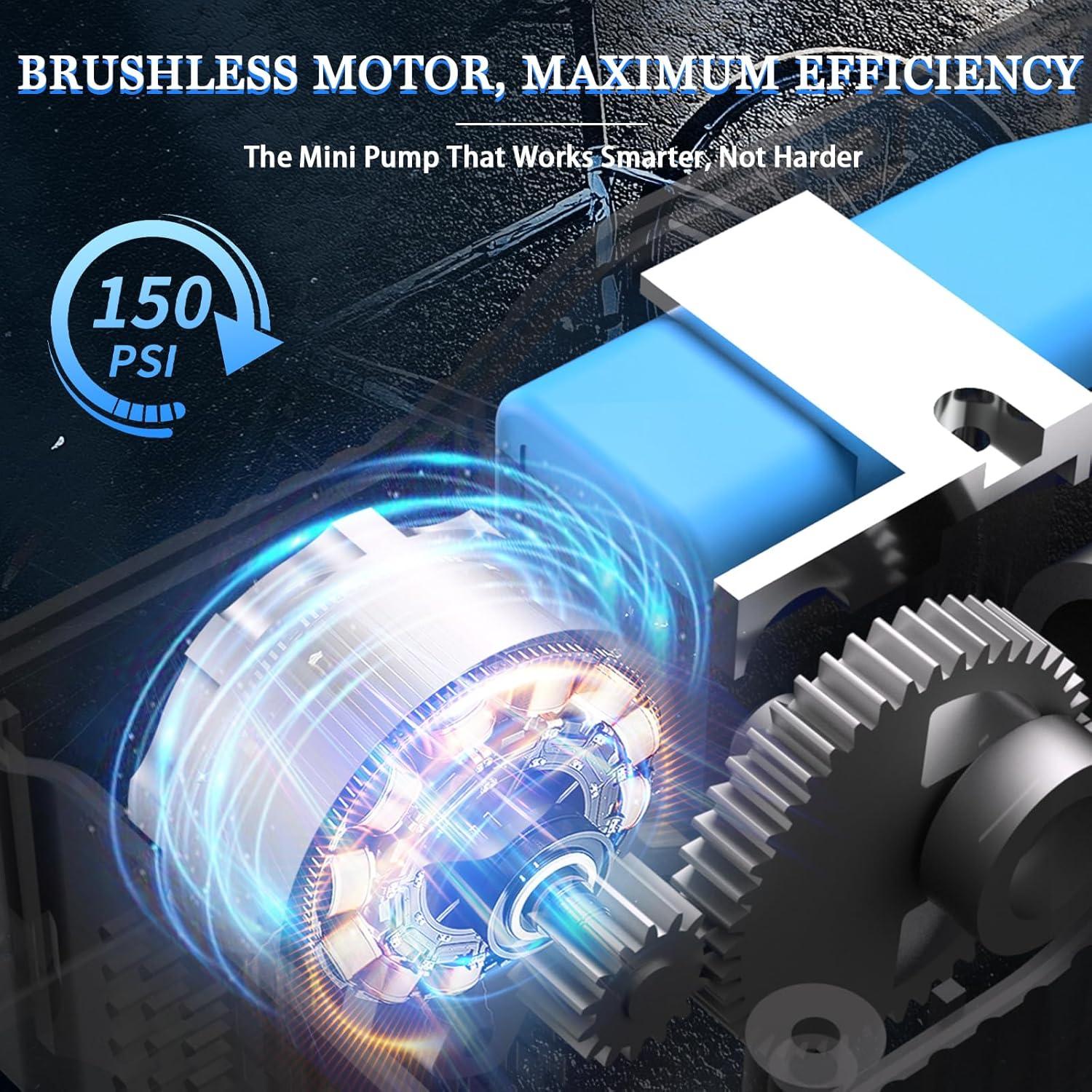 Mini bomba eléctrica MALIHOO BP150 con manómetro 150 PSI