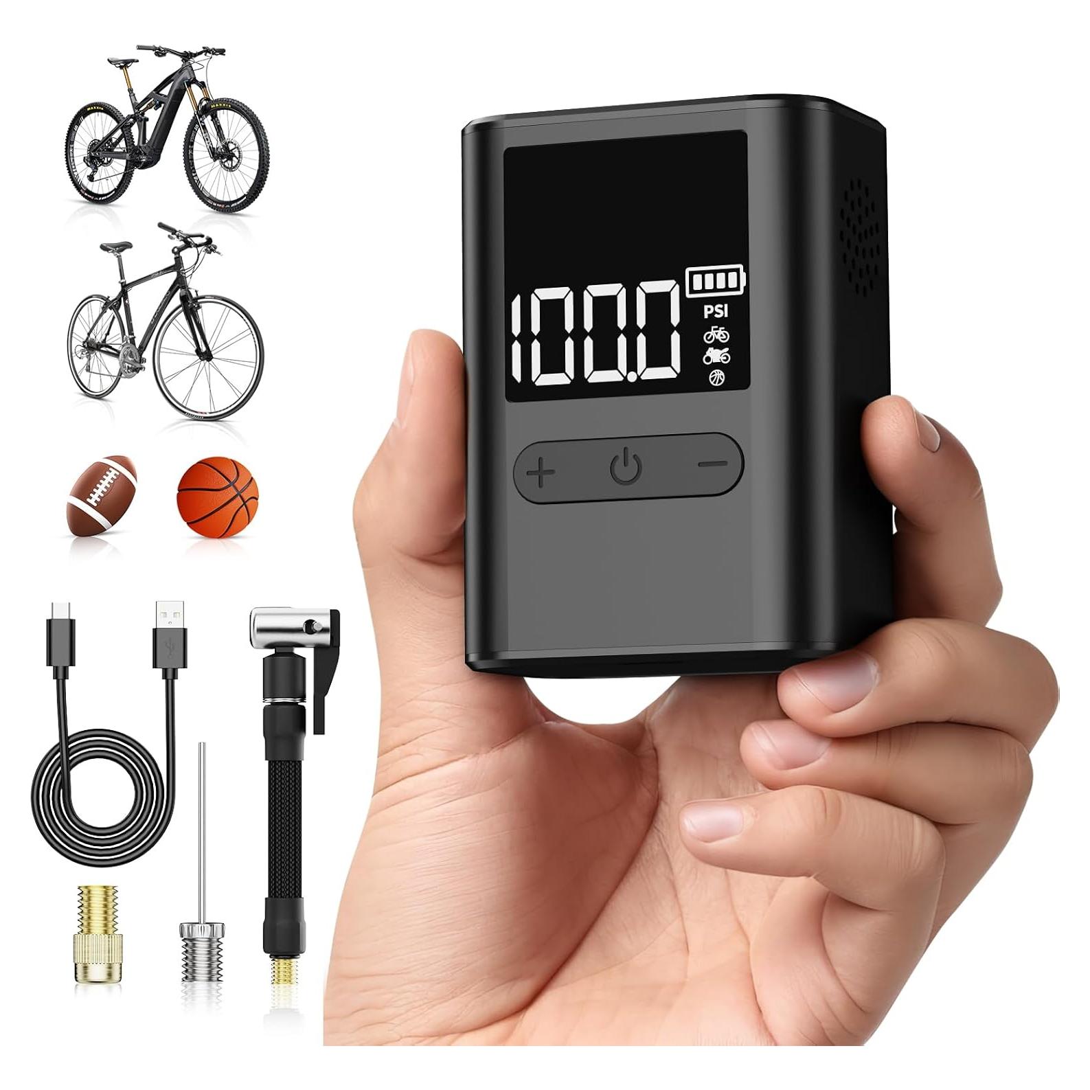 Mini Bomba Eléctrica de Bicicleta HIITYFF, 100 PSI, USB-C