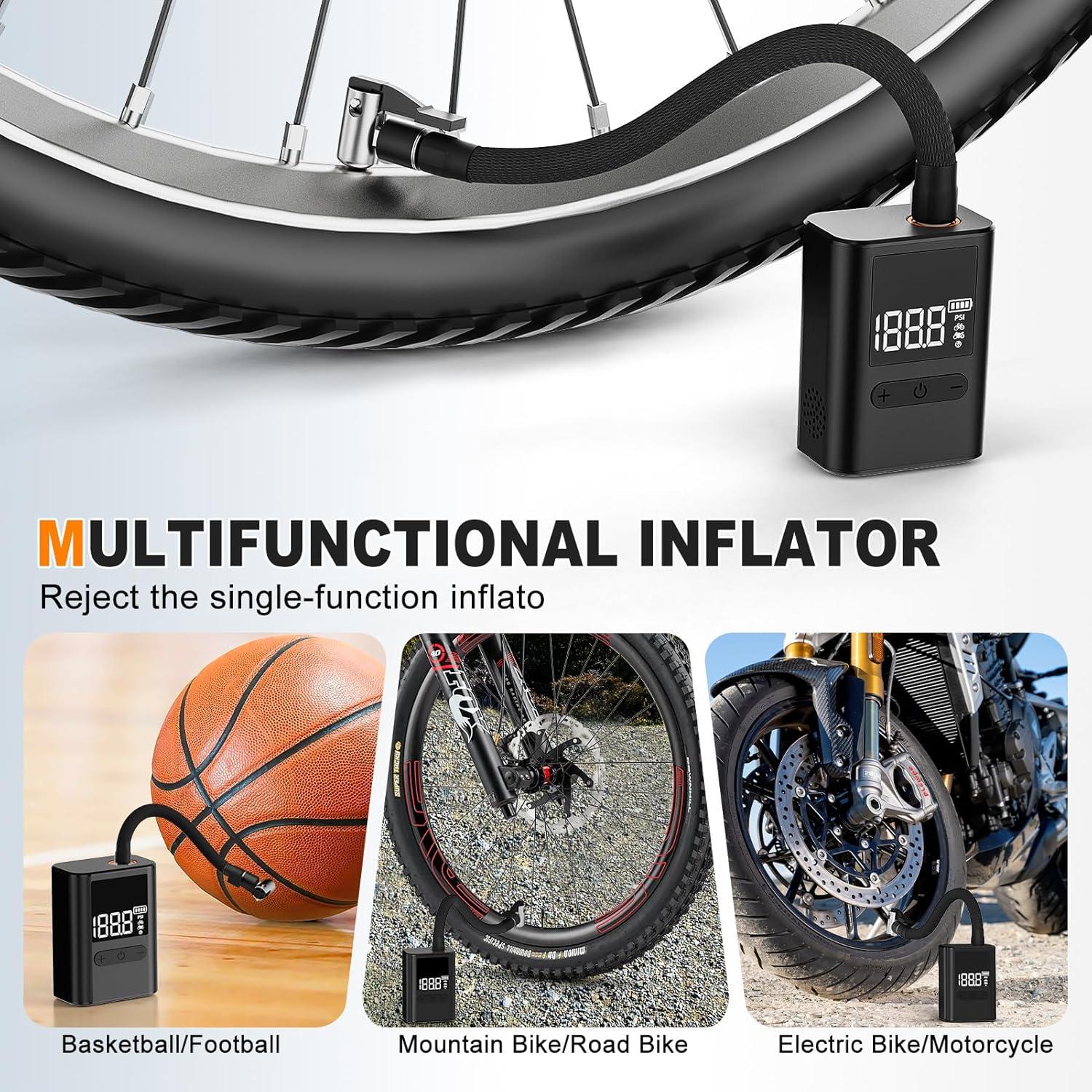 Mini Bomba Eléctrica de Bicicleta HIITYFF, 100 PSI, USB-C