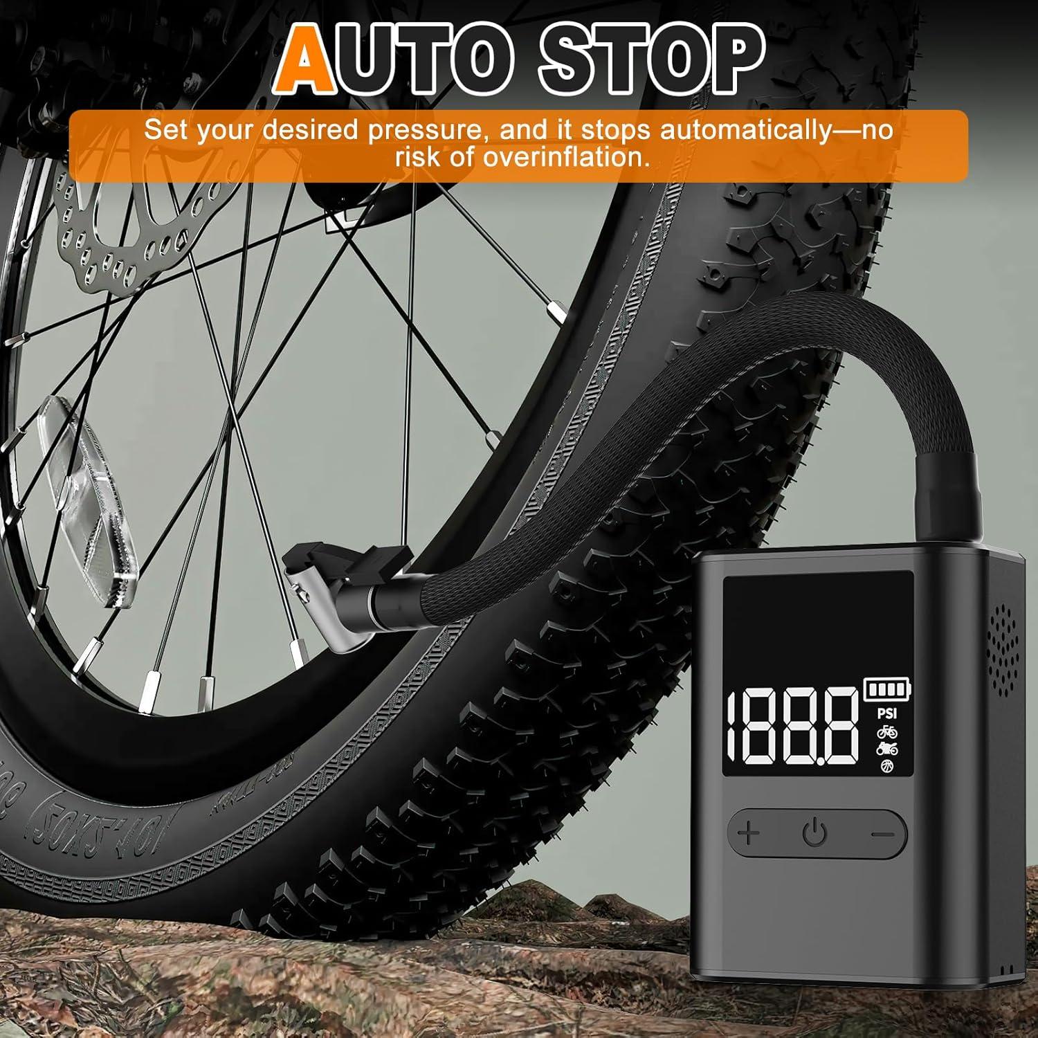 Mini Bomba Eléctrica de Bicicleta HIITYFF, 100 PSI, USB-C