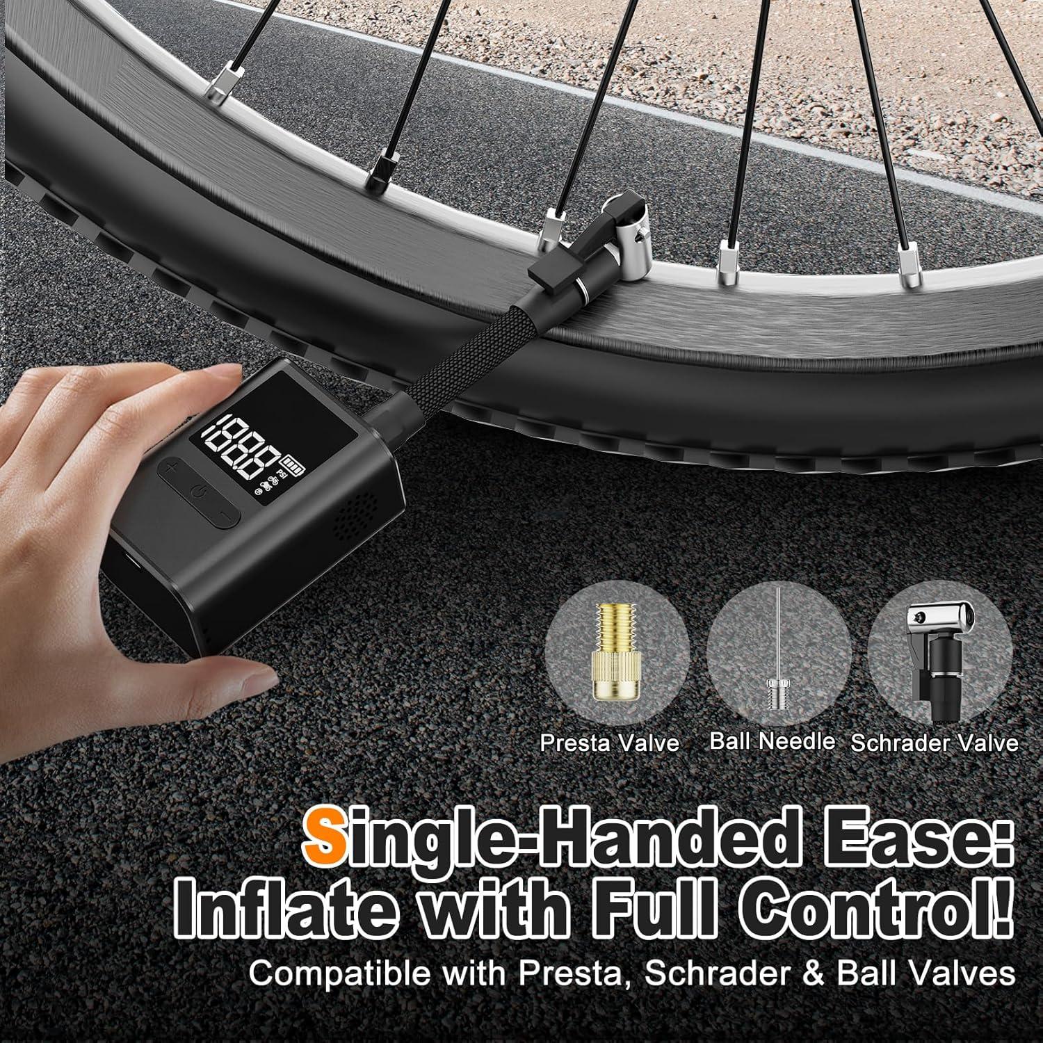 Mini Bomba Eléctrica de Bicicleta HIITYFF, 100 PSI, USB-C