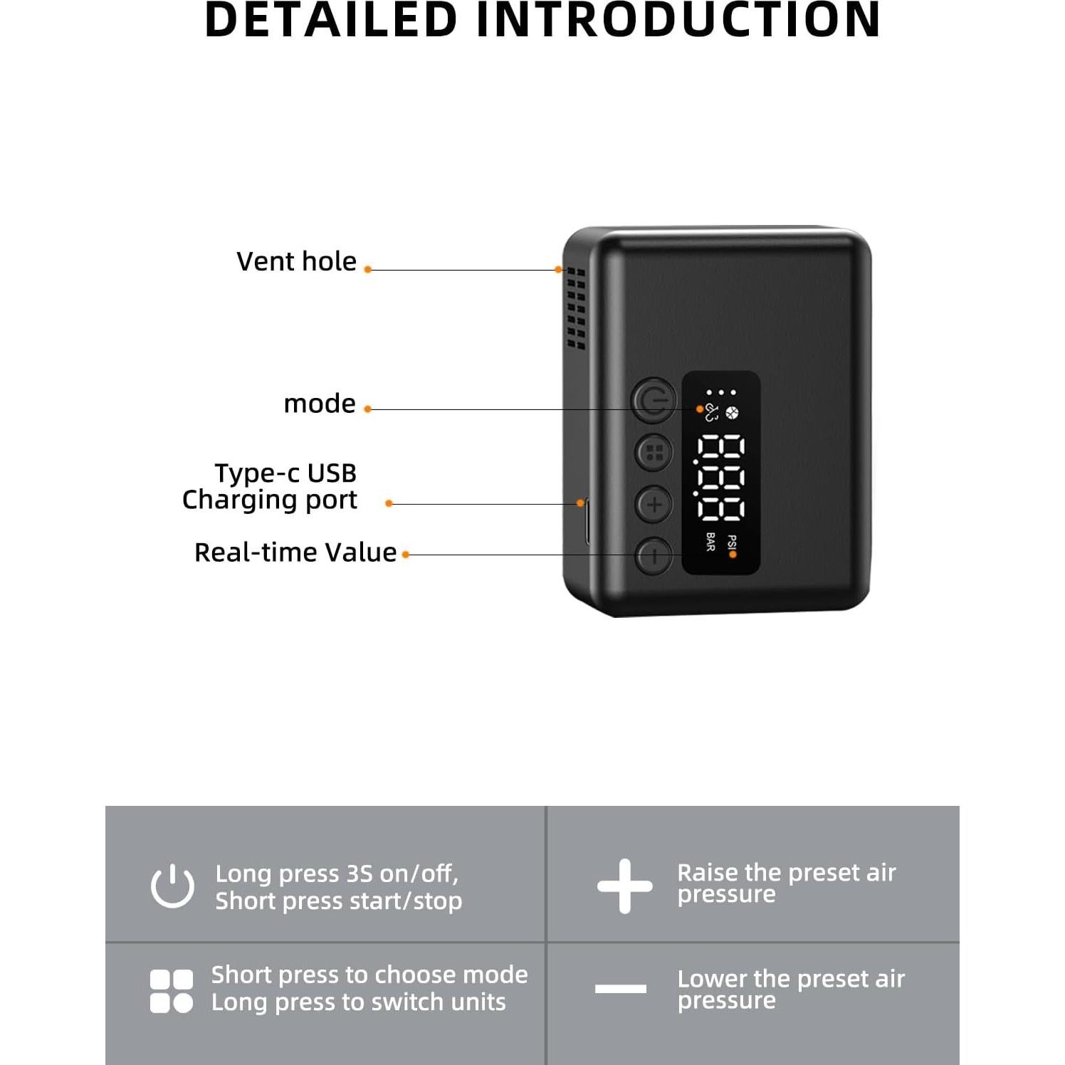 Bomba de Bicicleta Mini AIRSURE 150 PSI con Manómetro