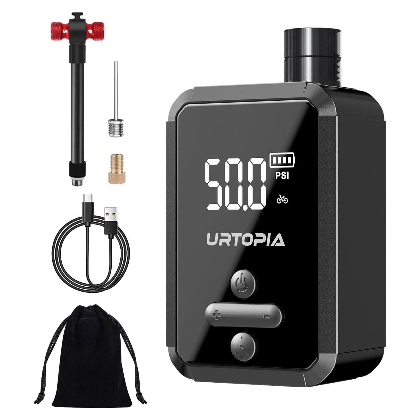 Bomba de Bicicleta Eléctrica URTOPIA HW-142, 150 PSI, Portátil