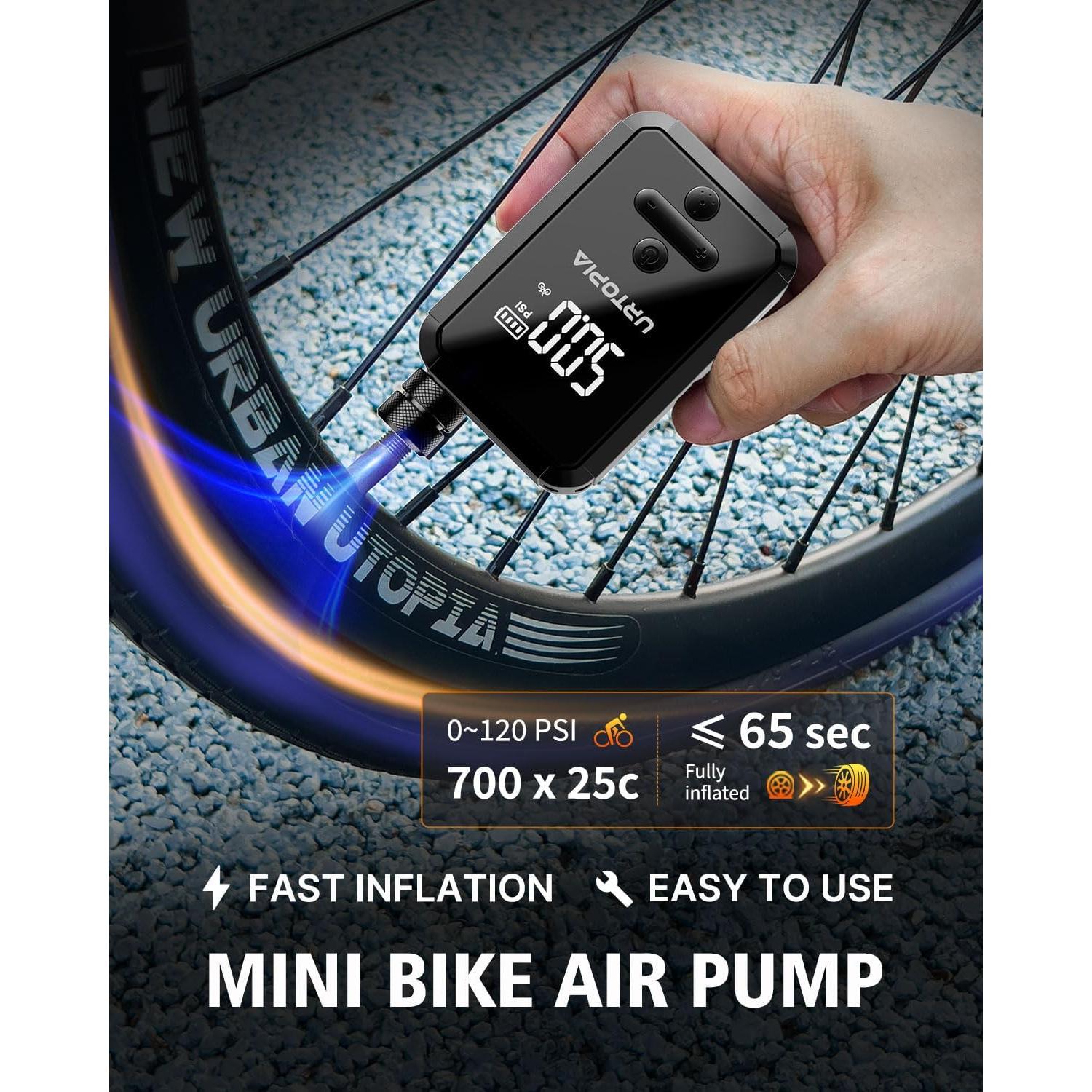 Bomba de Bicicleta Eléctrica URTOPIA HW-142, 150 PSI, Portátil