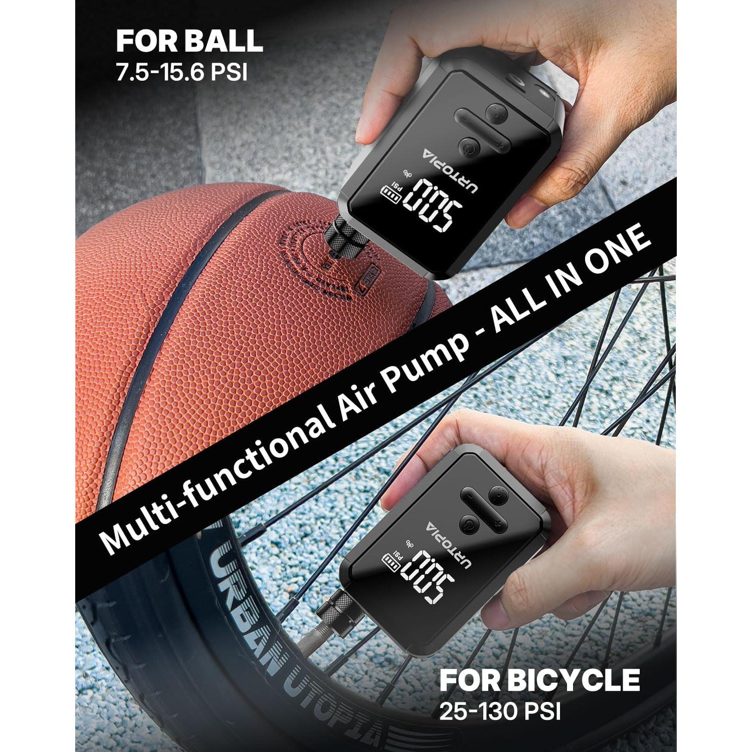 Bomba de Bicicleta Eléctrica URTOPIA HW-142, 150 PSI, Portátil