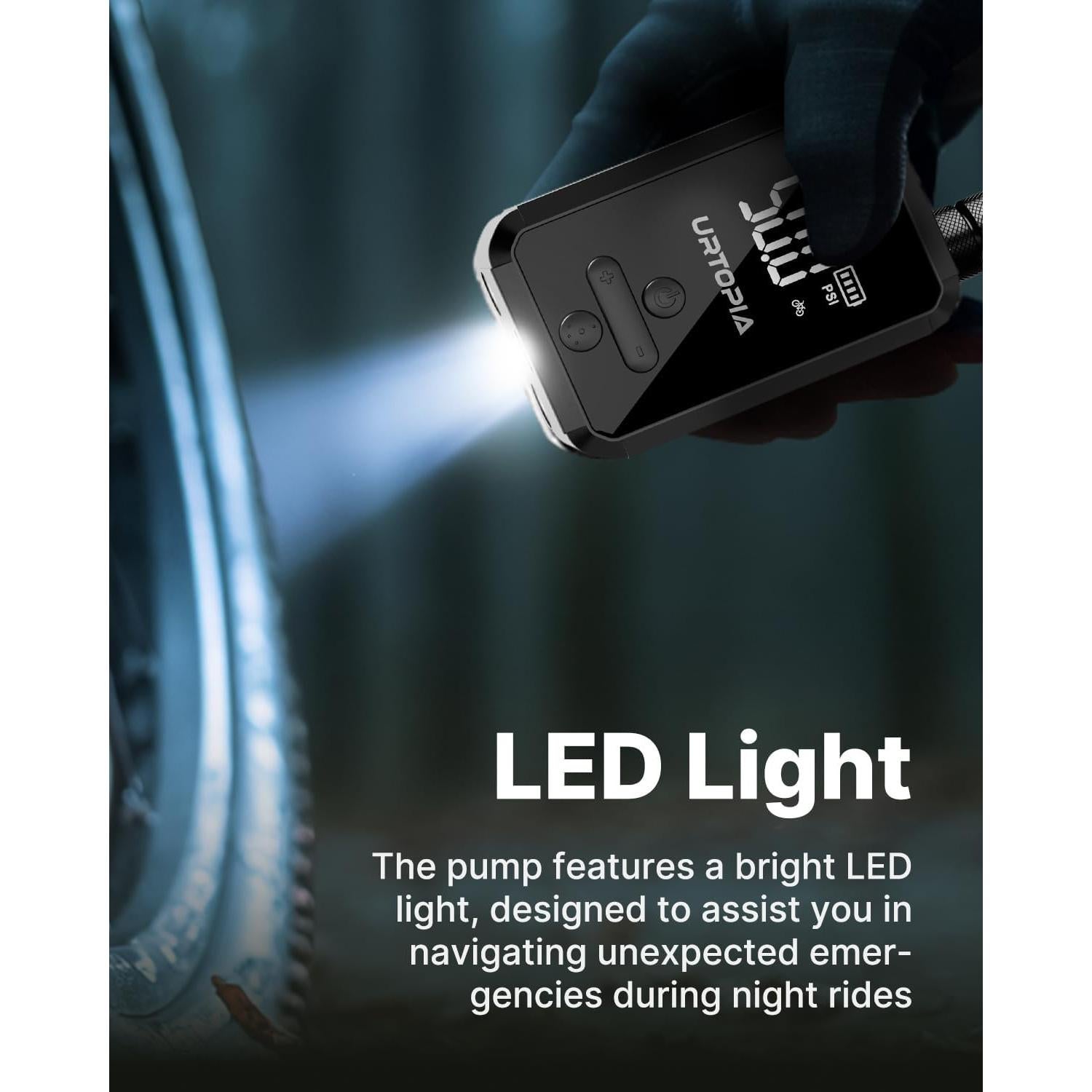 Bomba de Bicicleta Eléctrica URTOPIA HW-142, 150 PSI, Portátil