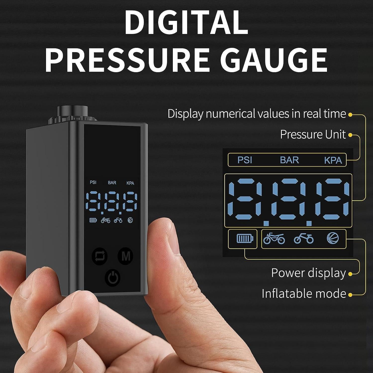 Mini bomba eléctrica de bicicleta Huuflyty 120 PSI portátil