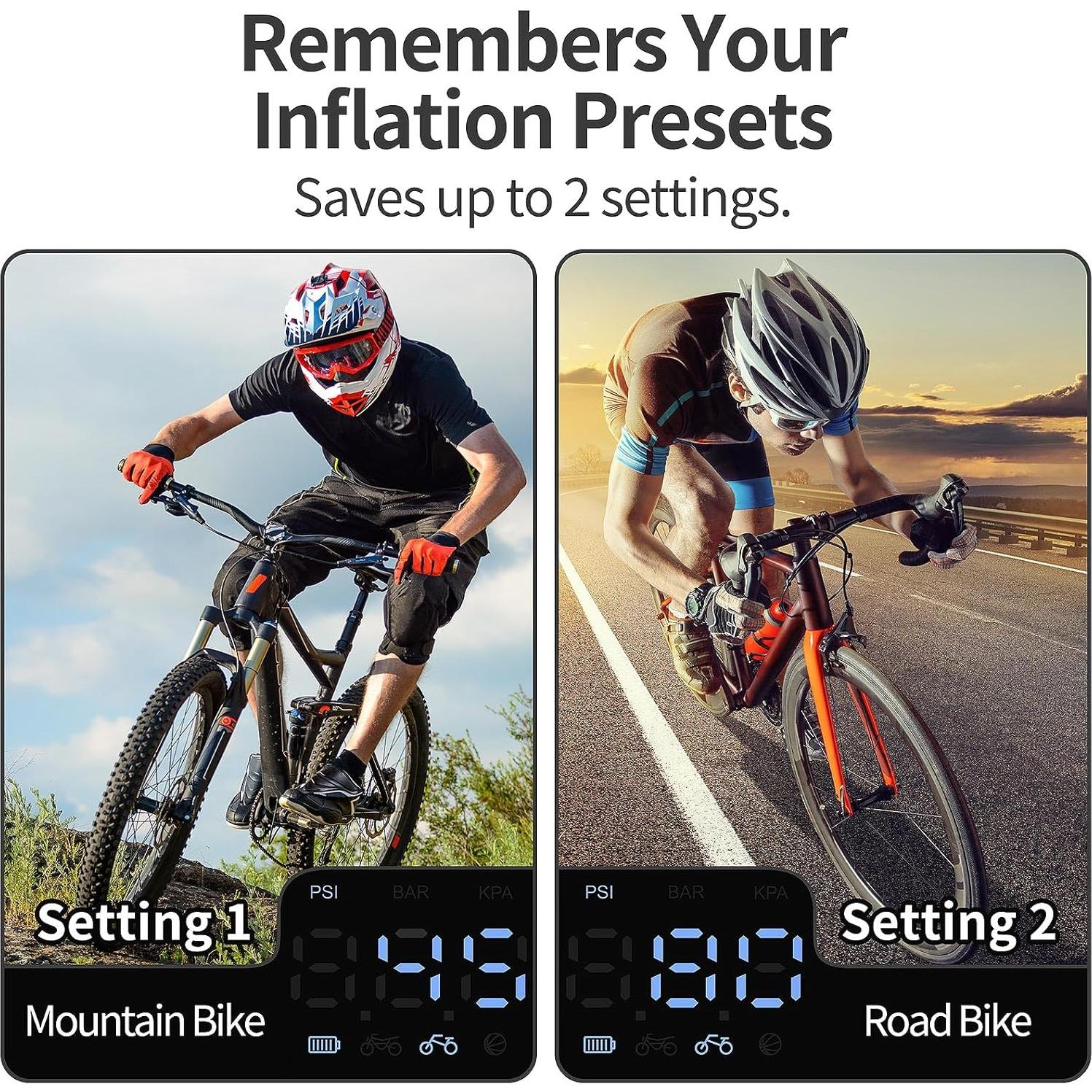 Mini bomba eléctrica de bicicleta Huuflyty 120 PSI portátil