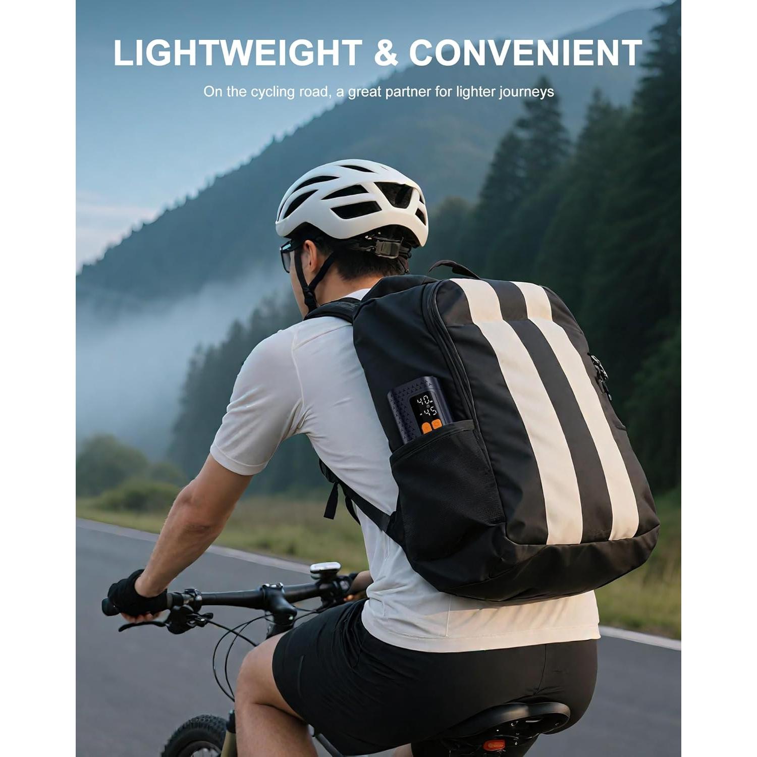 Bomba de Bicicleta Eléctrica Aucoza A5 160 PSI Compacta