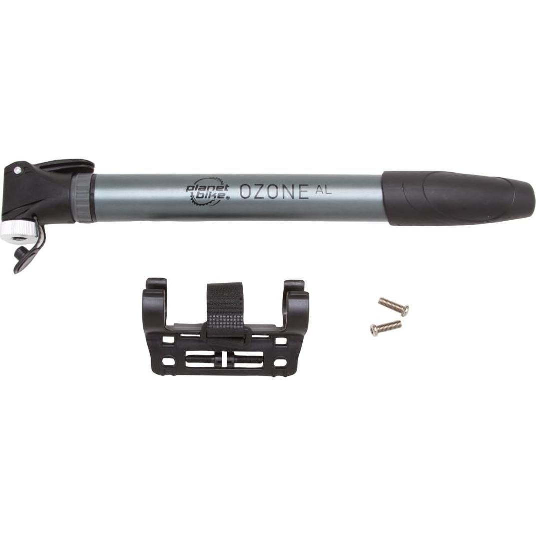 Bomba de bicicleta mini Planet Bike Ozone AL aluminio plata