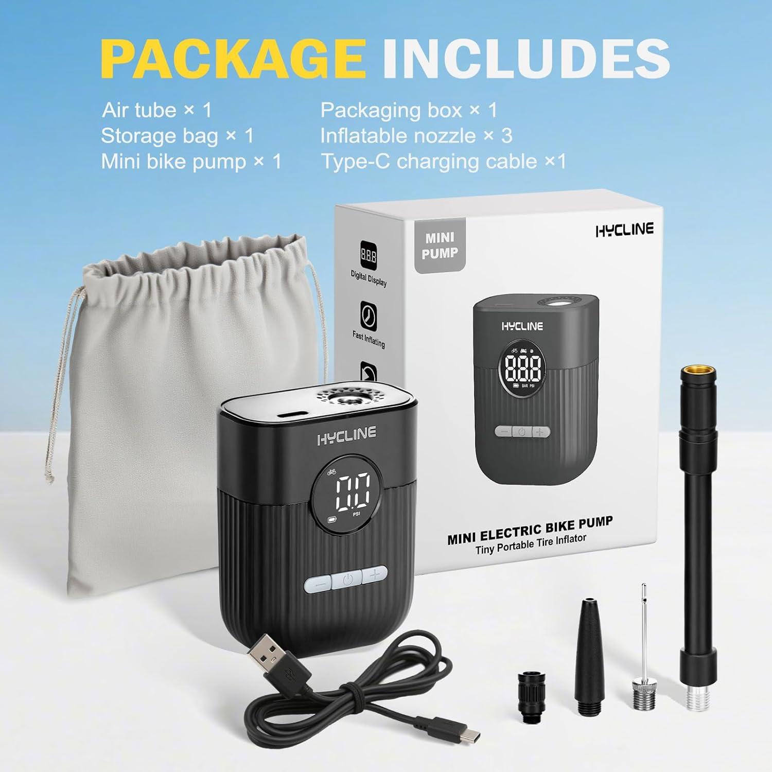 Bomba de Bicicleta Eléctrica Mini Hycline 150 PSI Portátil