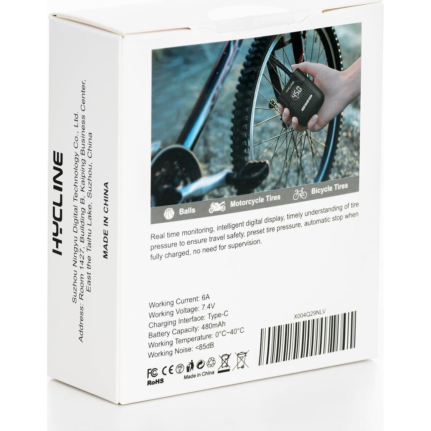 Bomba de Bicicleta Eléctrica Mini Hycline 150 PSI Portátil