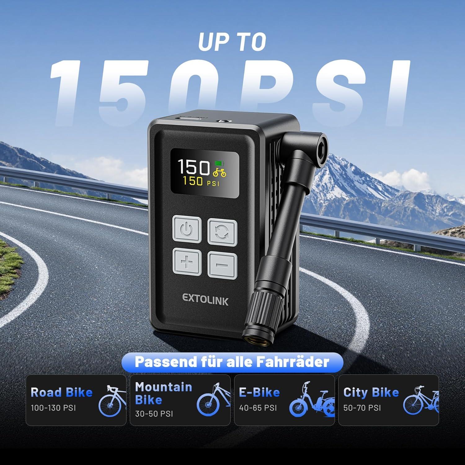 Mini Bomba Eléctrica de Neumáticos EXTOLINK WK-BL01 150 PSI