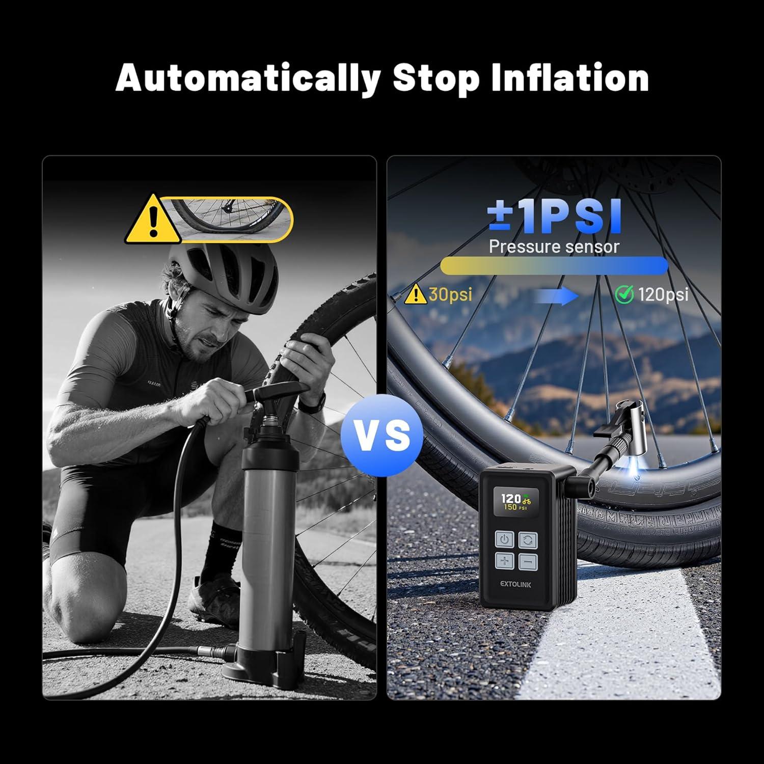 Mini Bomba Eléctrica de Neumáticos EXTOLINK WK-BL01 150 PSI