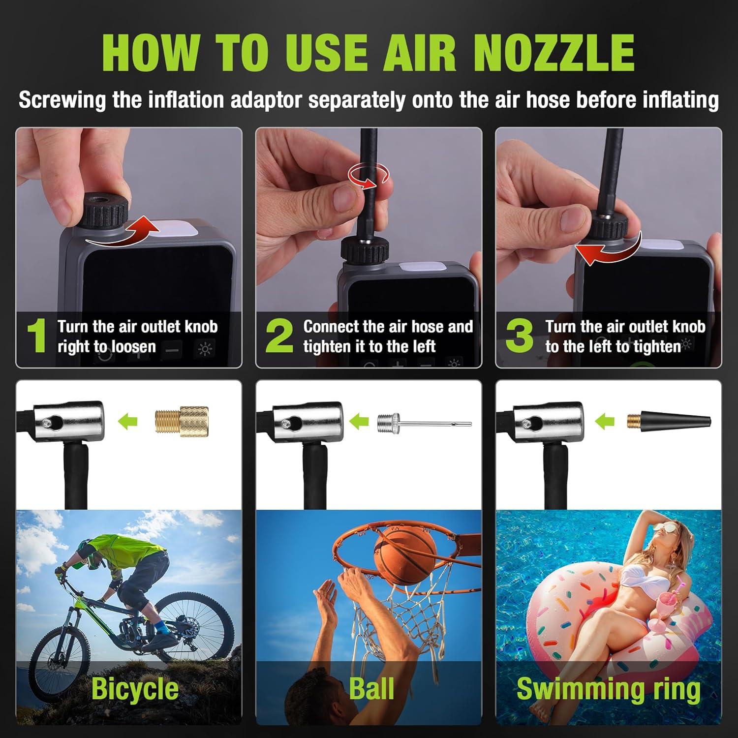 Bomba de Bicicleta Eléctrica WORKPRO Mini 140 PSI Portátil