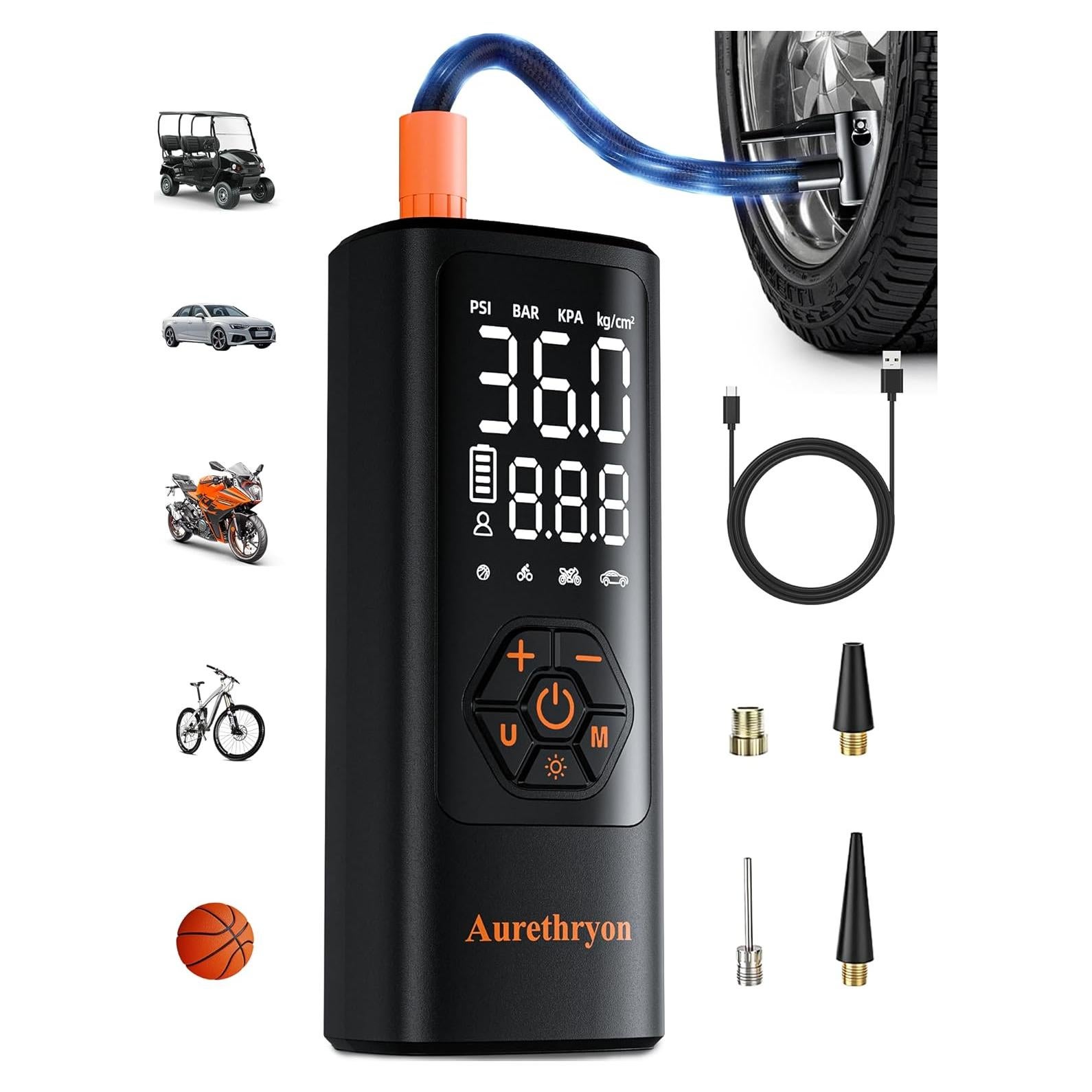 Compresor de Aire Portátil Aurethryon 150 PSI Batería 0.5 kg