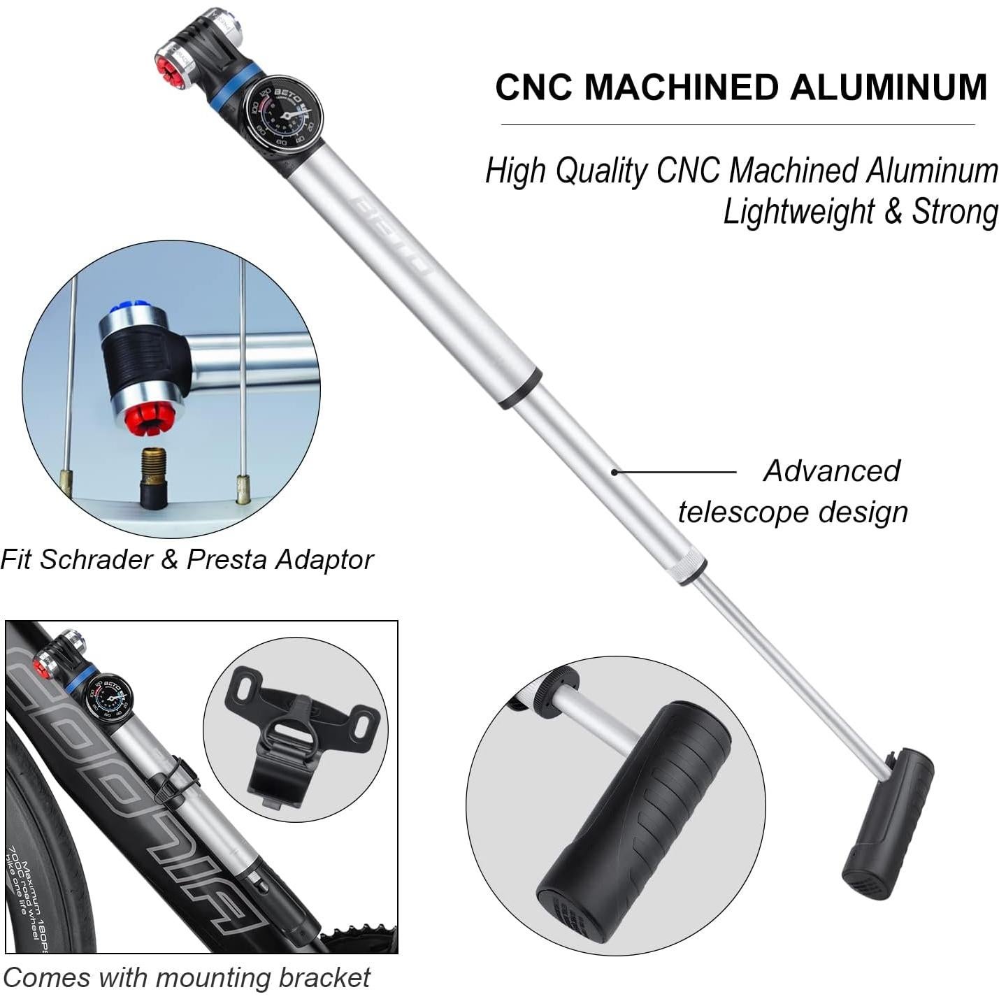 Mini Bomba de Bicicleta CXWXC con Manómetro 120 PSI
