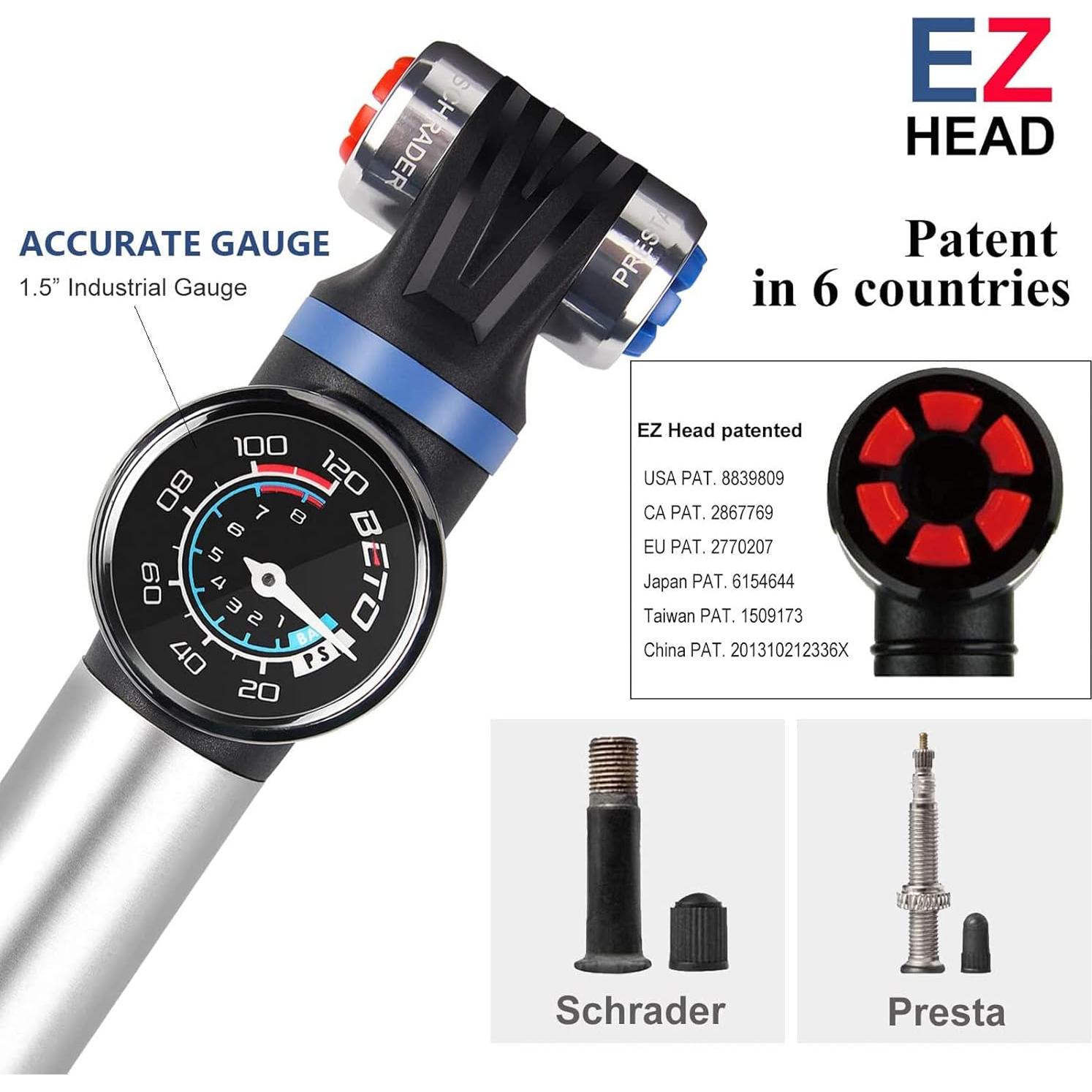 Mini Bomba de Bicicleta CXWXC con Manómetro 120 PSI