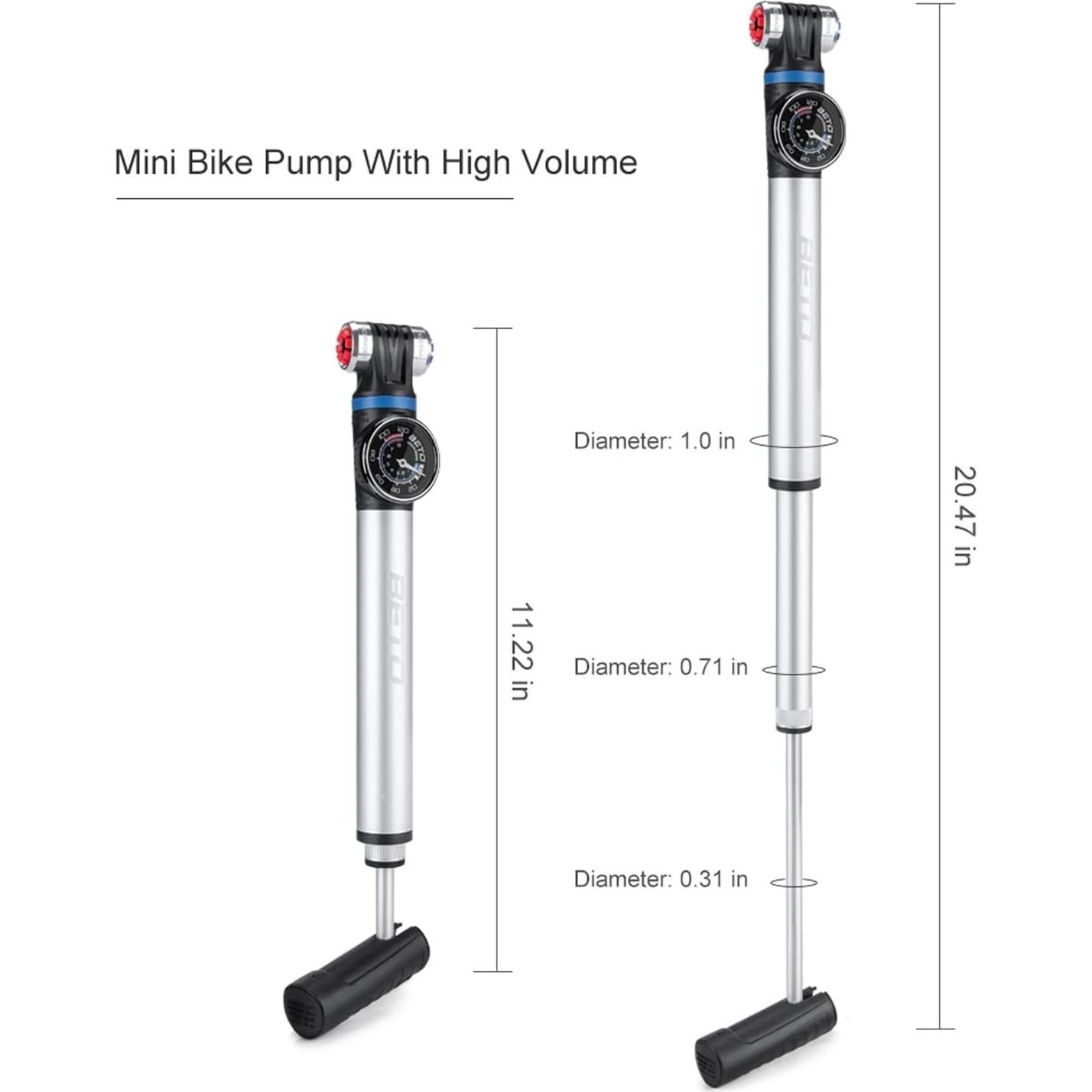 Mini Bomba de Bicicleta CXWXC con Manómetro 120 PSI