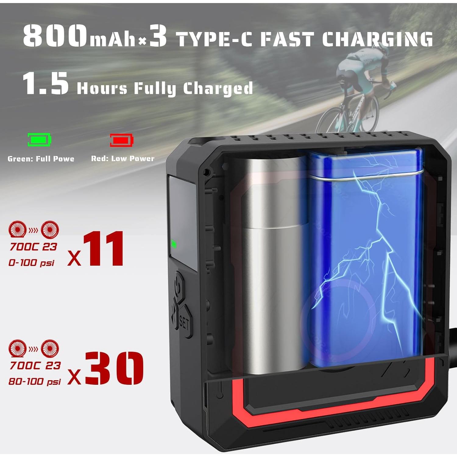 Bomba Eléctrica Portátil BUCKLOS 150 PSI con Manómetro Digital