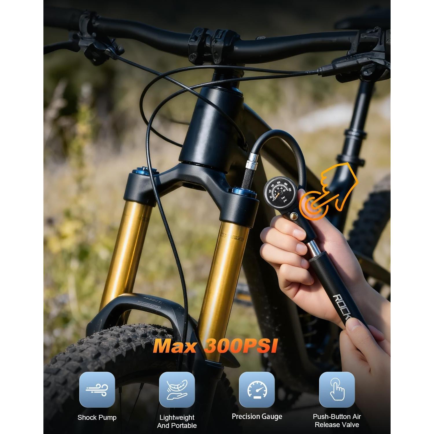 Bomba de Aire para Bicicleta POWVINE 300PSI Portátil