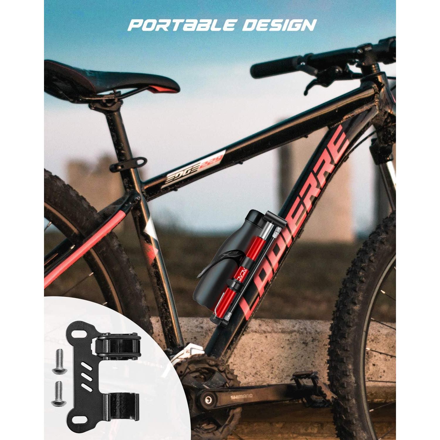 Bomba de Bicicleta Mini ACACIA 130 PSI Compatible Presta Schrader