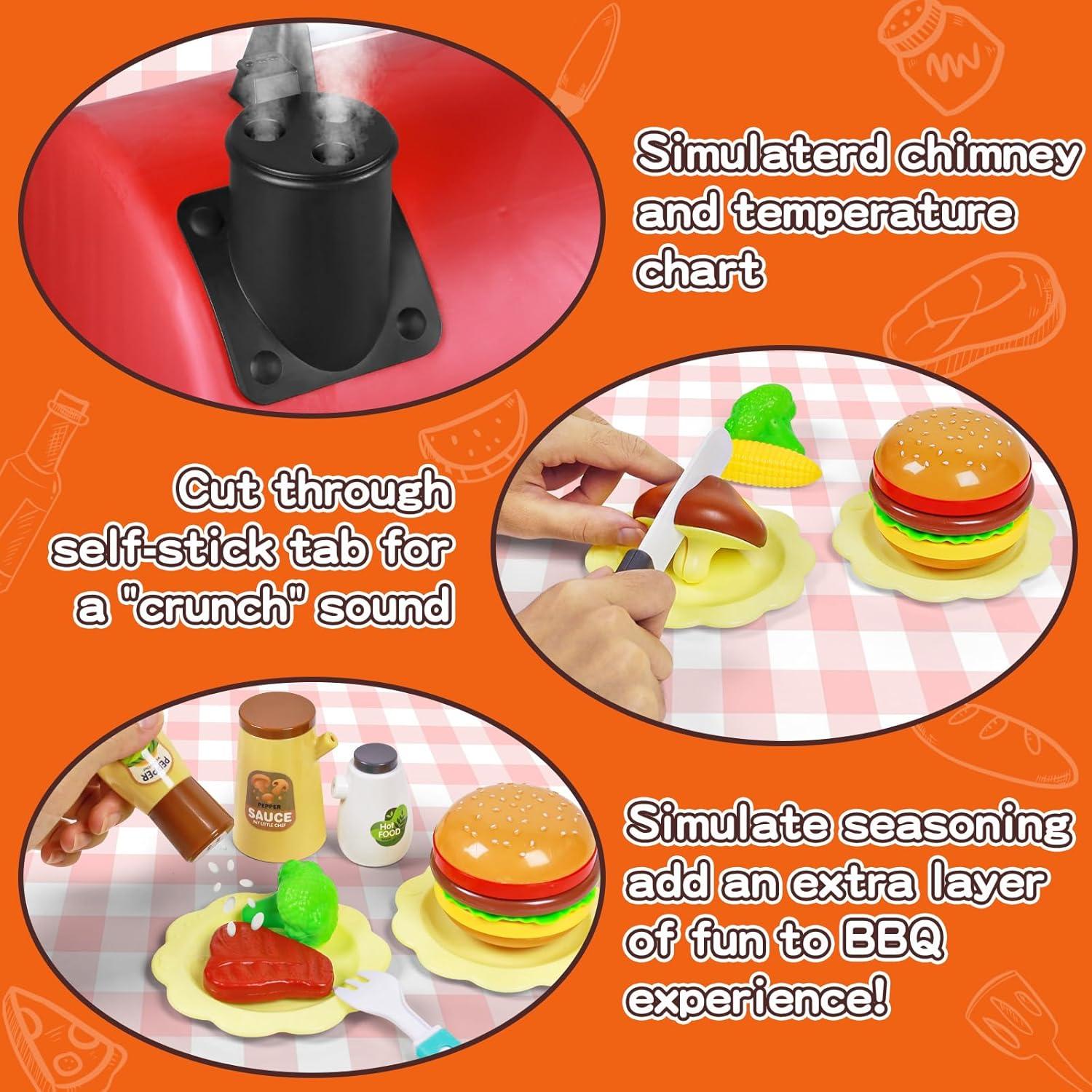 Juego de Cocina para Niños Pickuparts BBQ 2 Niveles Rojo