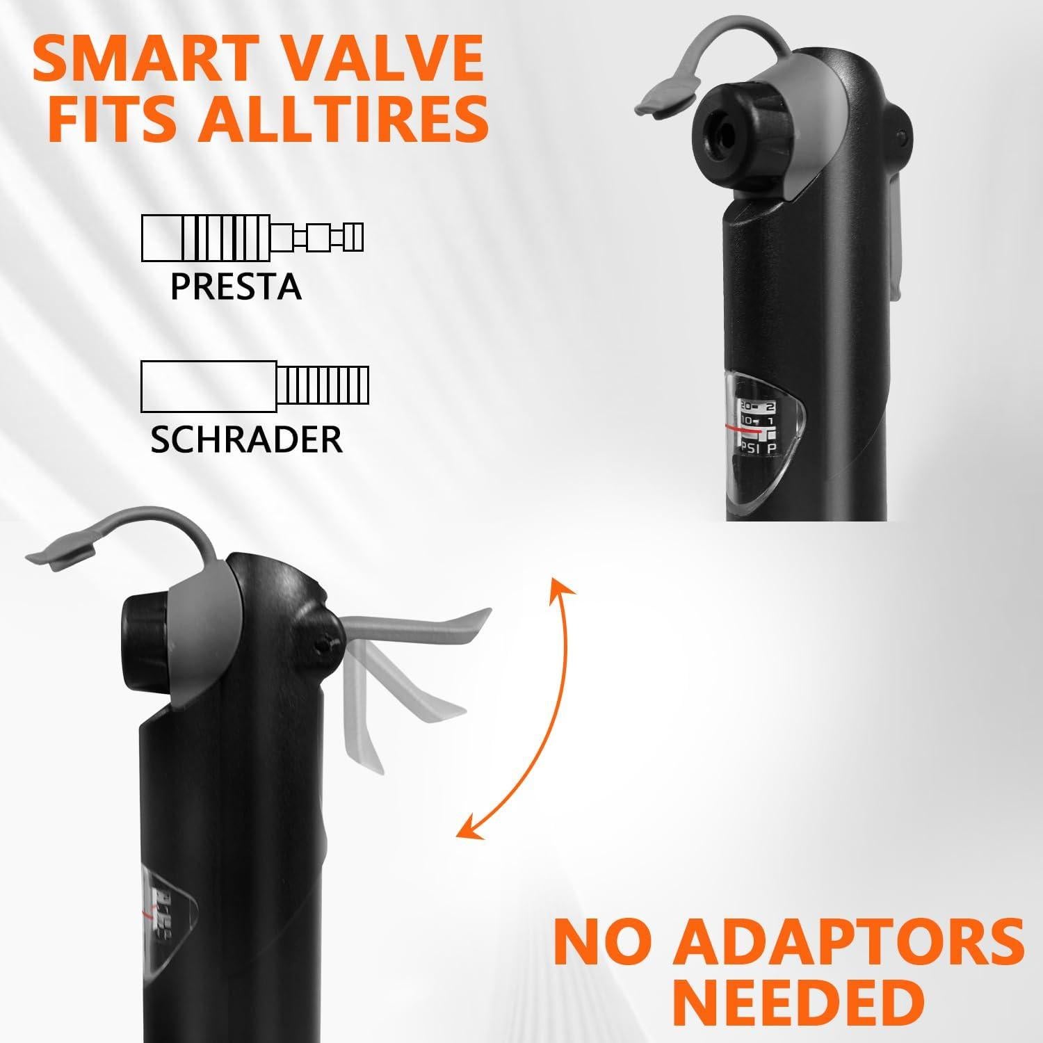 Mini bomba de bicicleta eooezj con manómetro 100 PSI