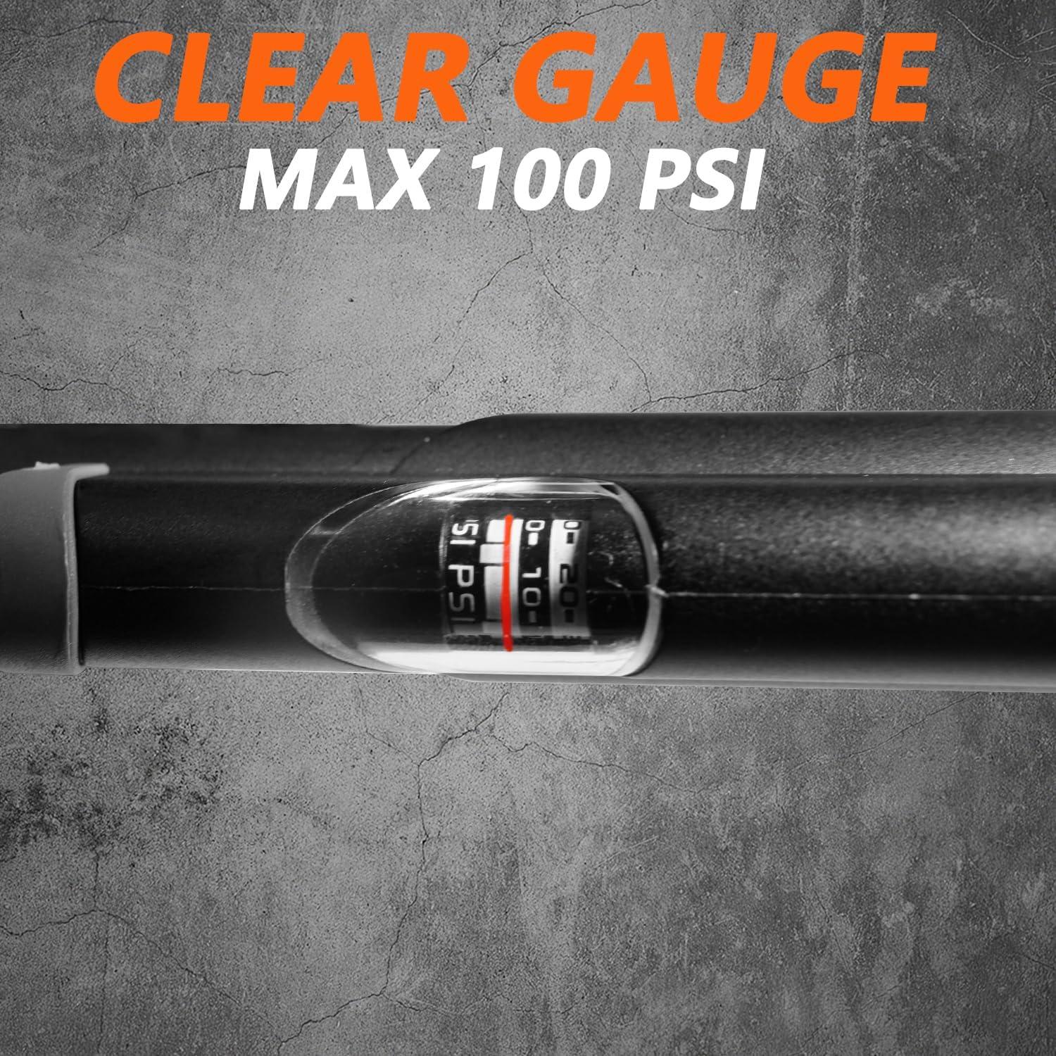 Mini bomba de bicicleta eooezj con manómetro 100 PSI