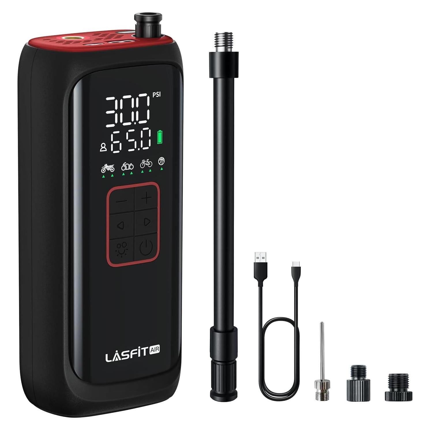 Bomba de Bicicleta Eléctrica LASFIT BM1 150PSI Inflación Rápida