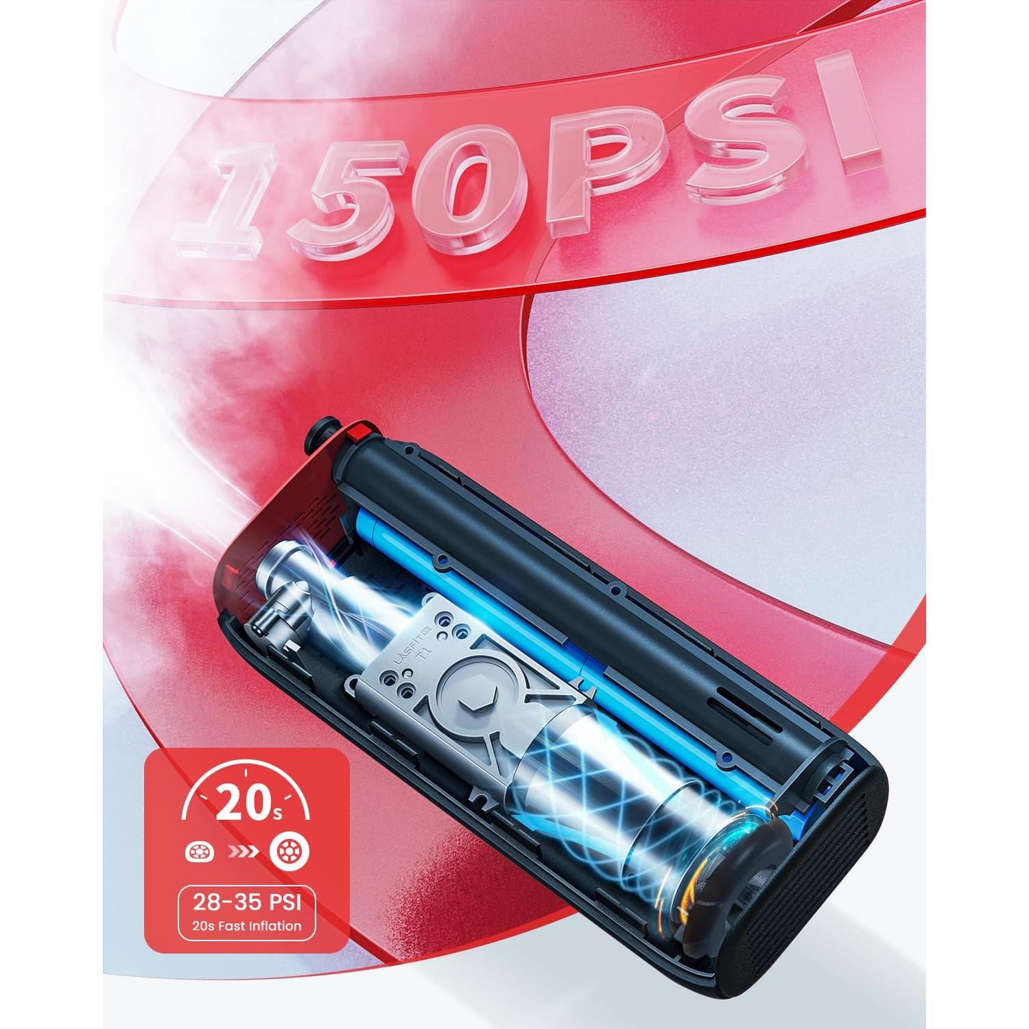 Bomba de Bicicleta Eléctrica LASFIT BM1 150PSI Inflación Rápida