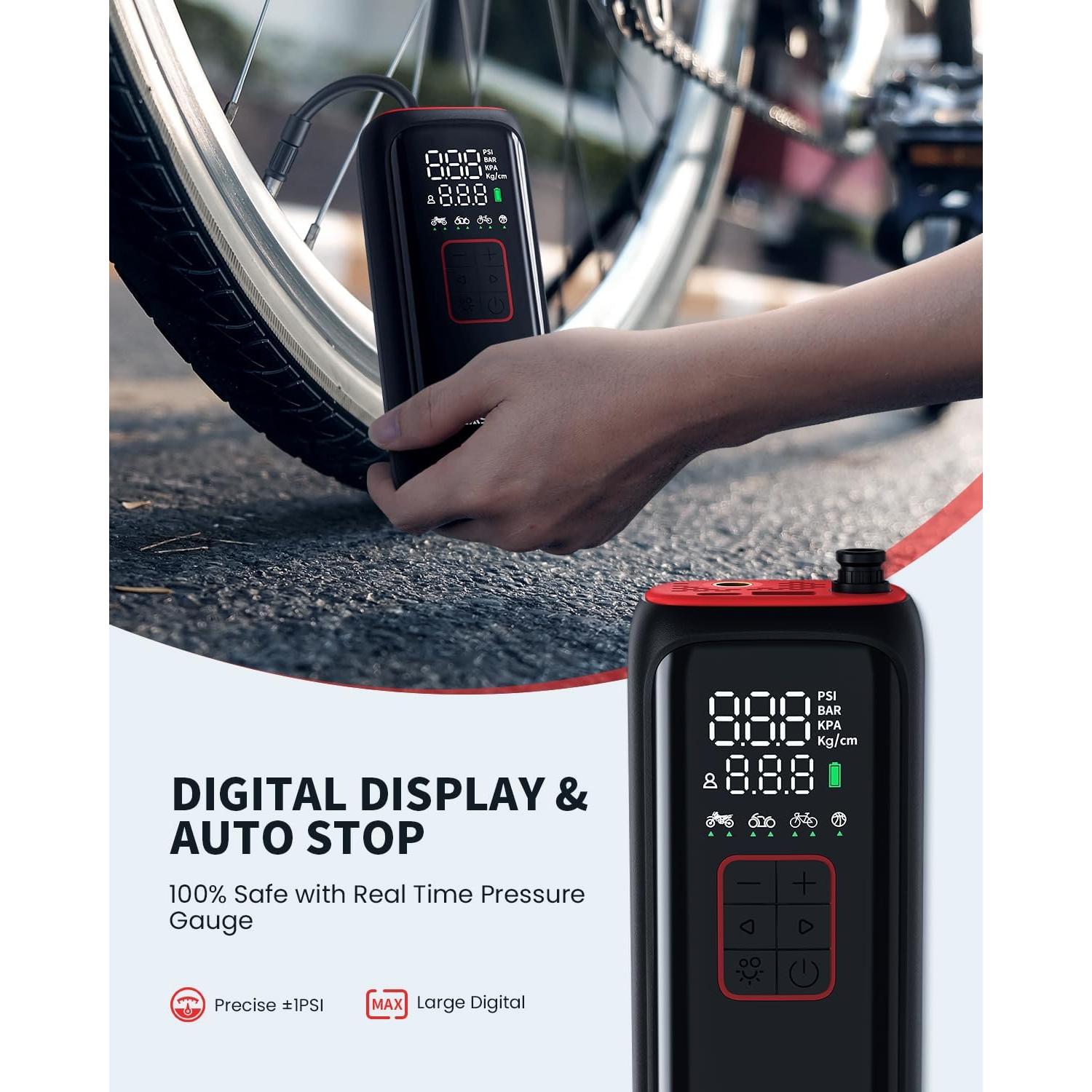 Bomba de Bicicleta Eléctrica LASFIT BM1 150PSI Inflación Rápida