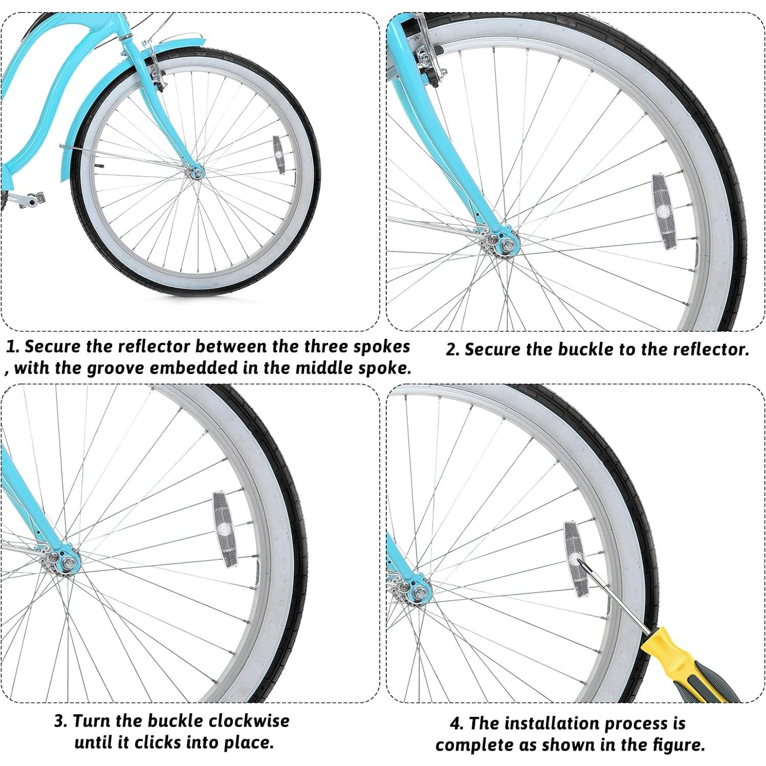 4 Reflectores de Radios de Bicicleta Qulkws - Seguridad Nocturna