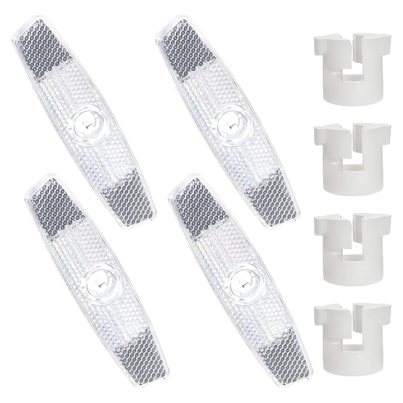 Paquete de 4 Reflectores de Rueda Gtziqa para Bicicleta Blanca